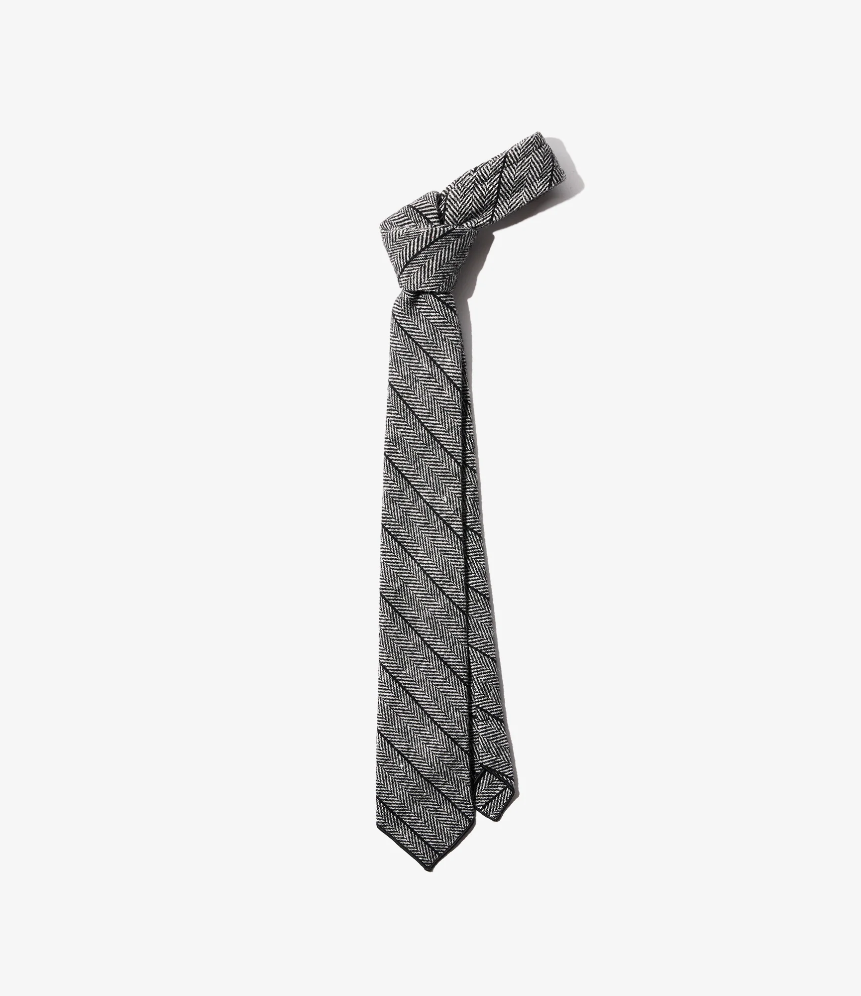 Neck Tie - Dk. Grey Wool Striped HB