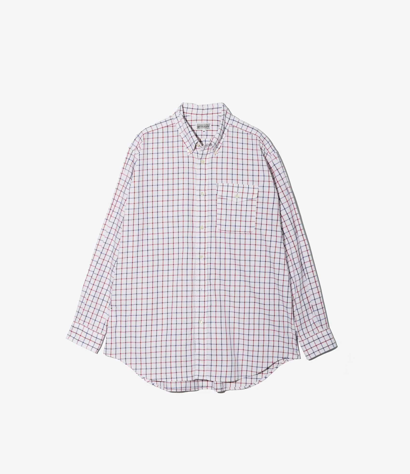 BD Shirt - White/Red/Blue Cotton Big Tattersall
