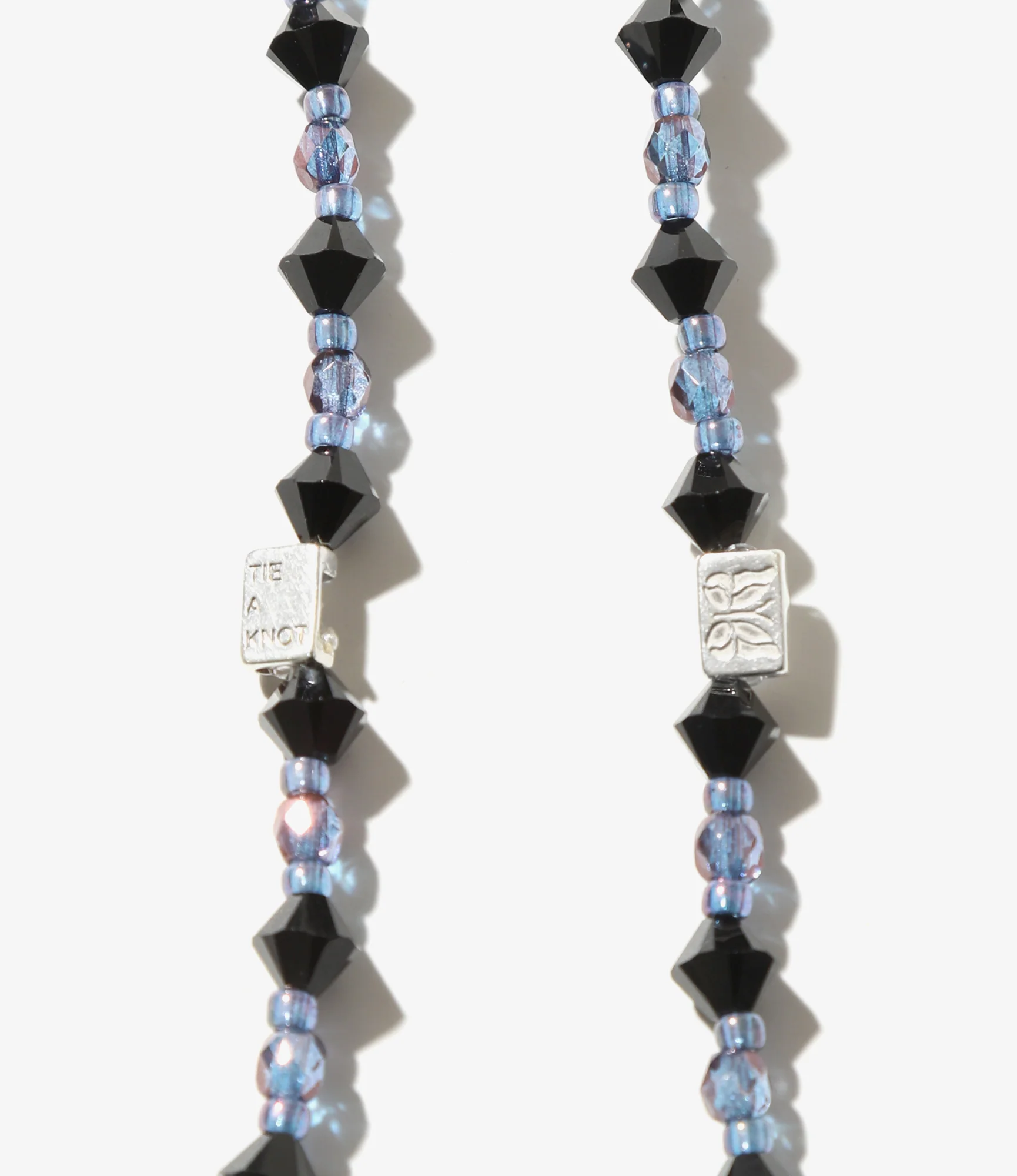 Needles x Tie A Knot - Crystal Beads Long Necklace - Black x Purple