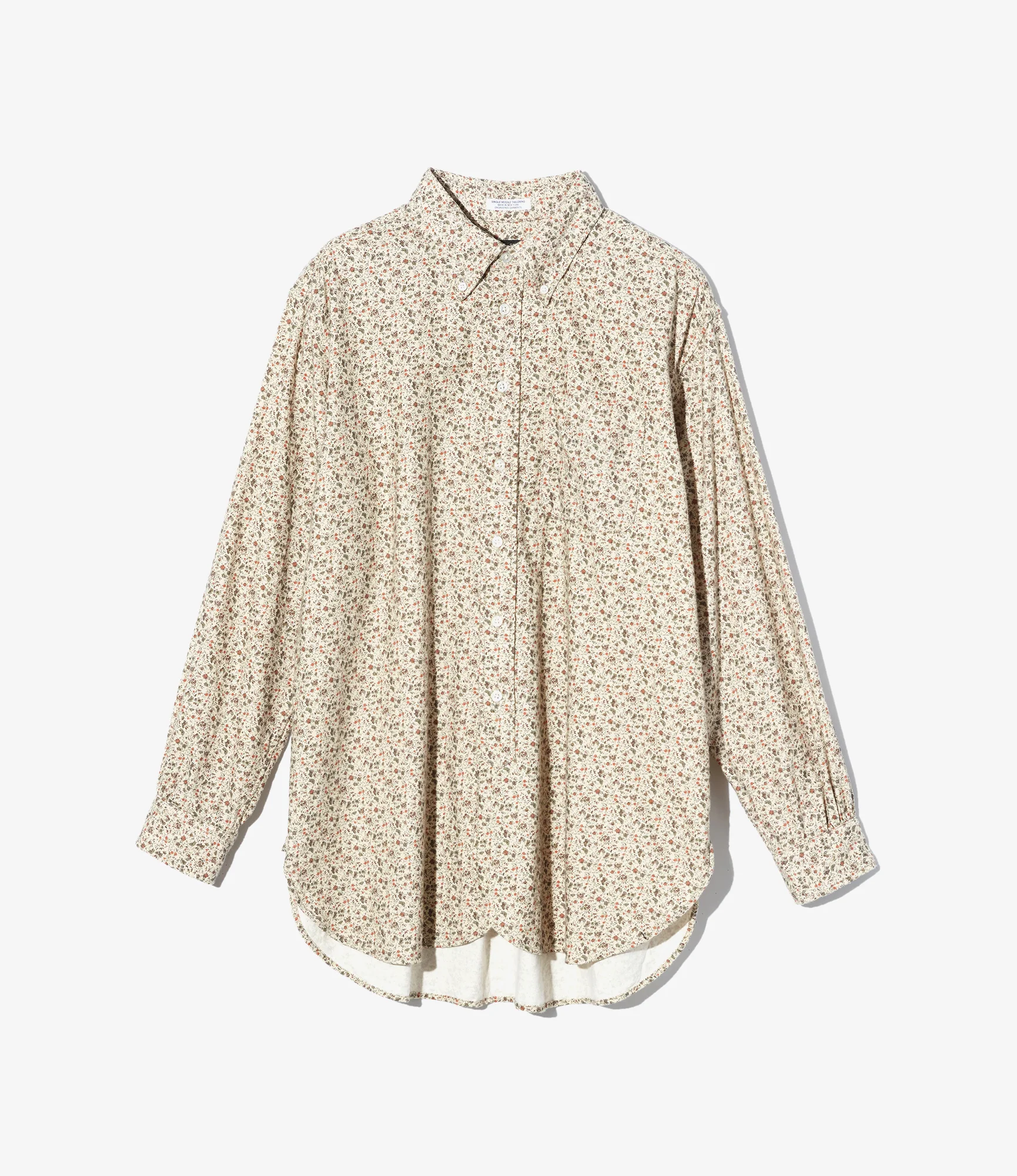 19th Century BD Shirt - Natural Cotton Small Floral Flannel