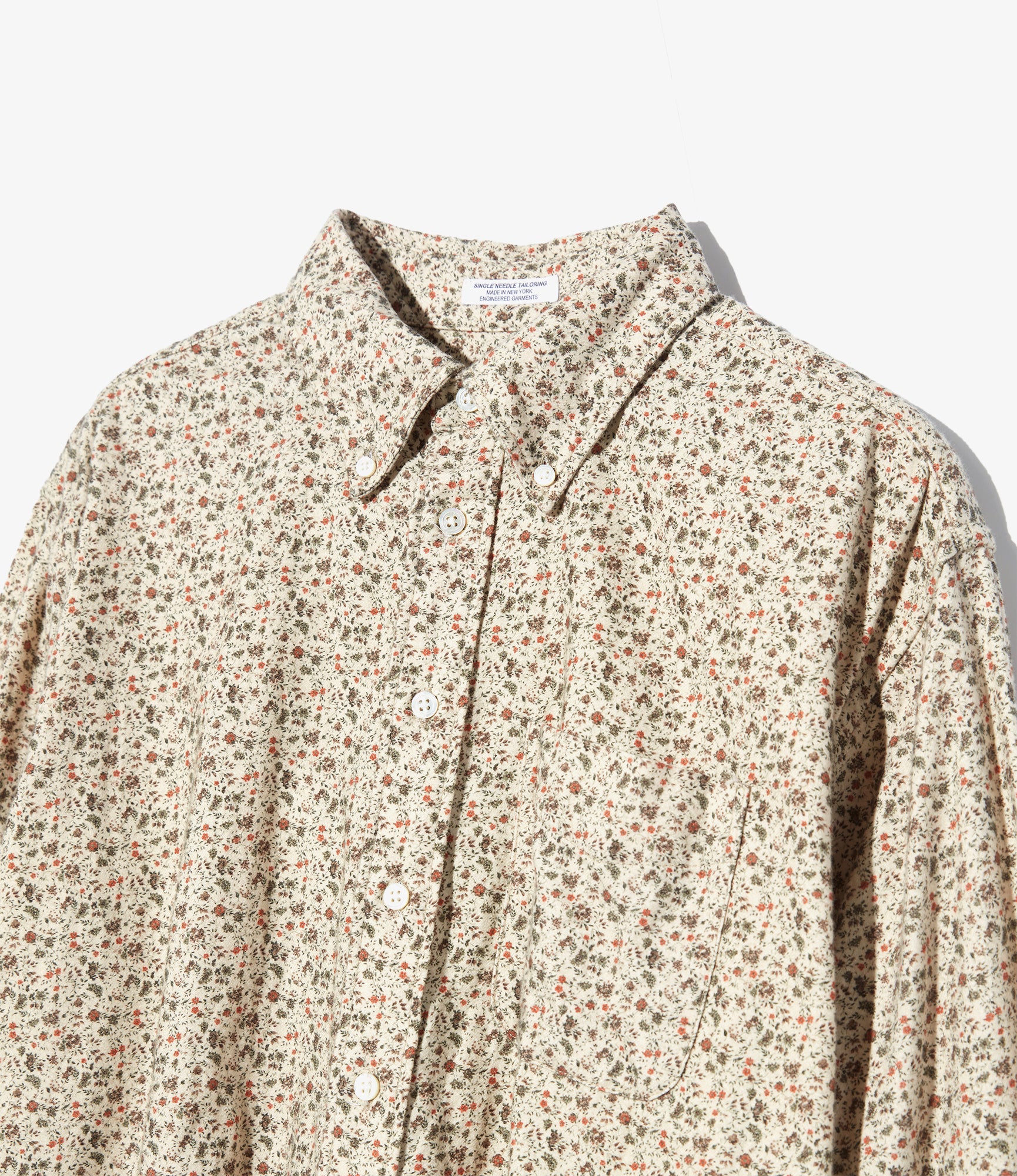 19th Century BD Shirt - Natural Cotton Small Floral Flannel 3 19th Century BD Shirt - Natural Cotton Small Floral Flannel