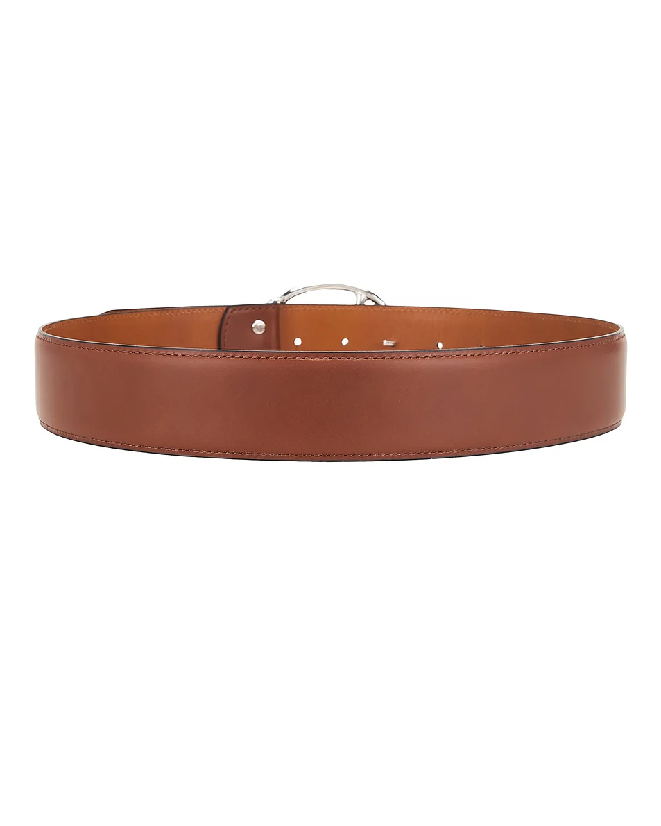 Peace Buckle Belt - Brown - Steer Lthr