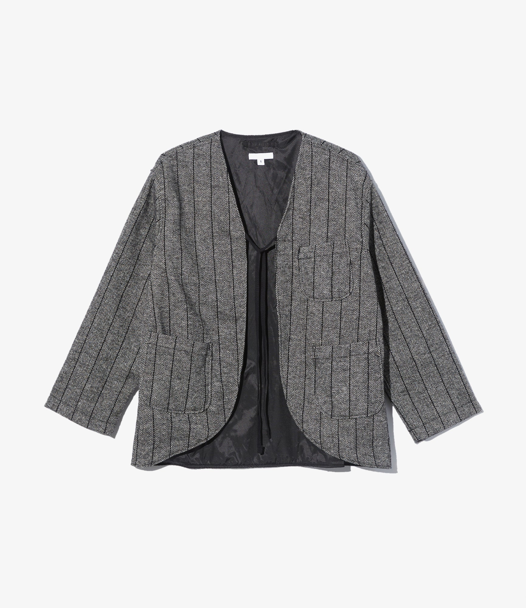 Women's Cutaway Jacket - Dk. Grey Wool Striped HB