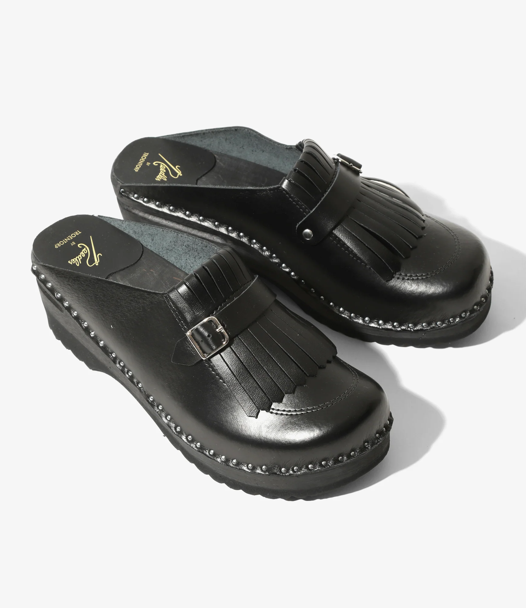 Needles x Troentorp - Kilt Fringe Clog - Black / Black Ideal