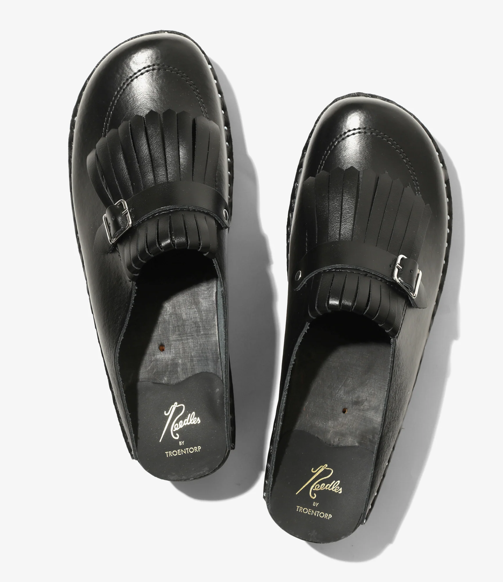 Needles x Troentorp - Kilt Fringe Clog - Black / Black Ideal