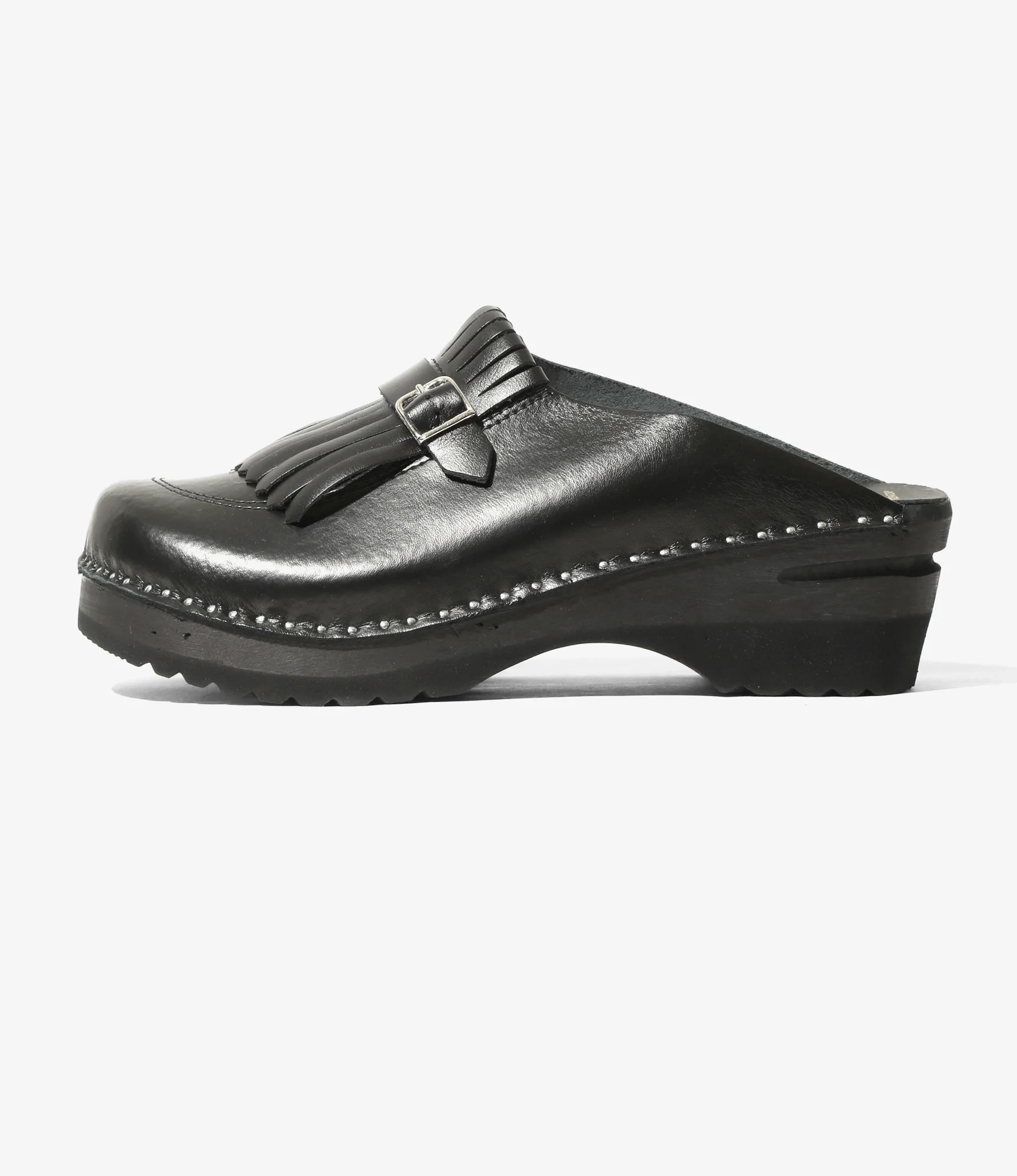 Needles x Troentorp - Kilt Fringe Clog - Black / Black Ideal