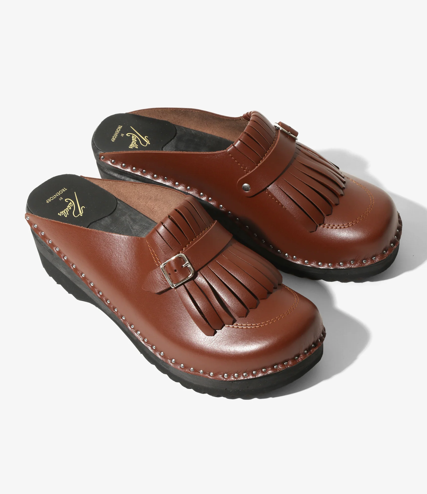 Needles x Troentorp - Kilt Fringe Clog - Rusty Brown / Black Ideal