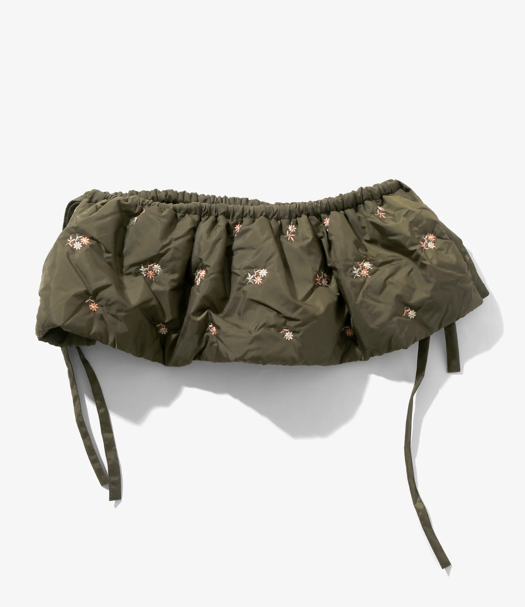 Padded Variation Apron - Olive - Original Floral Embroidery
