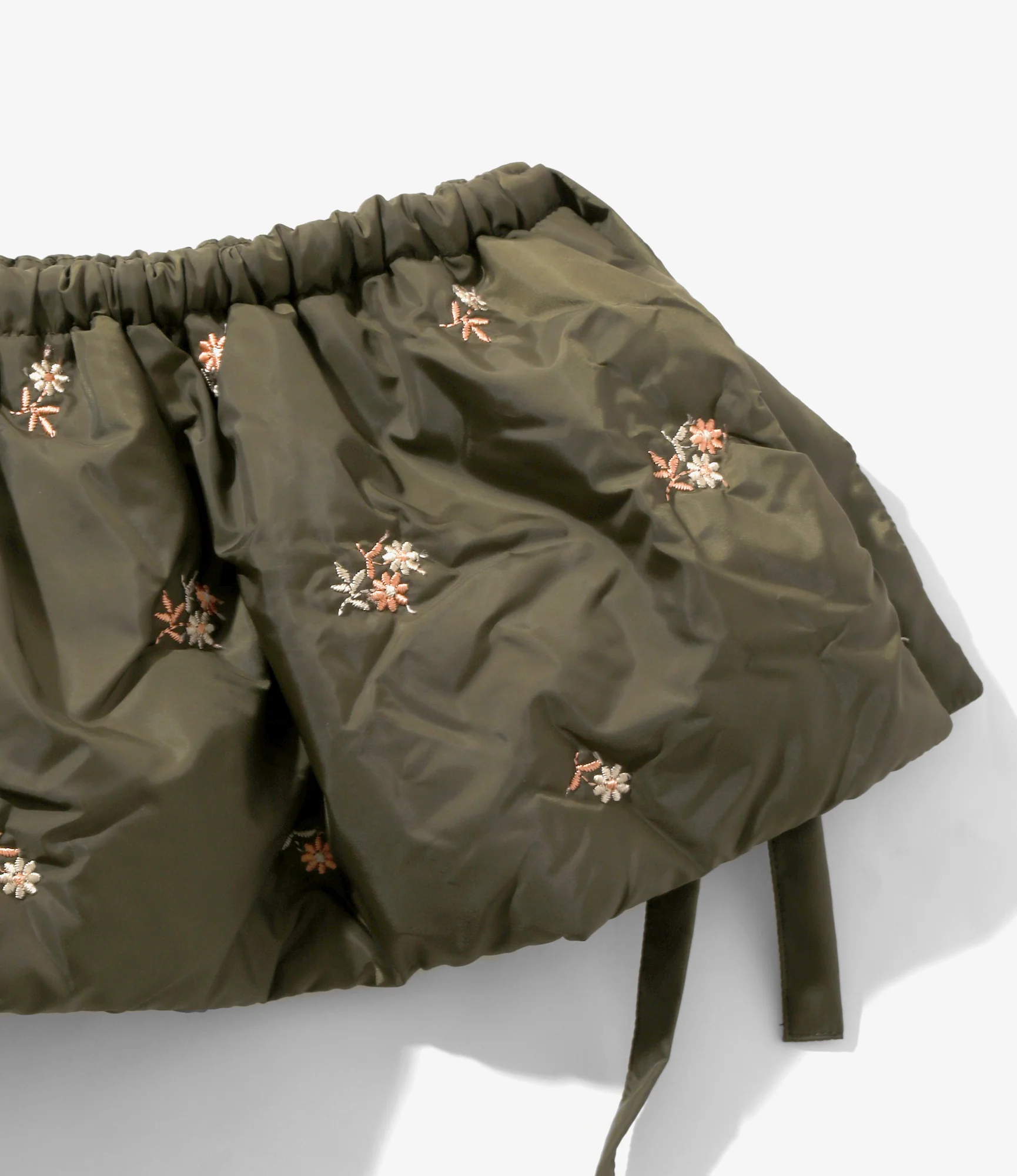 Padded Variation Apron - Olive - Original Floral Embroidery