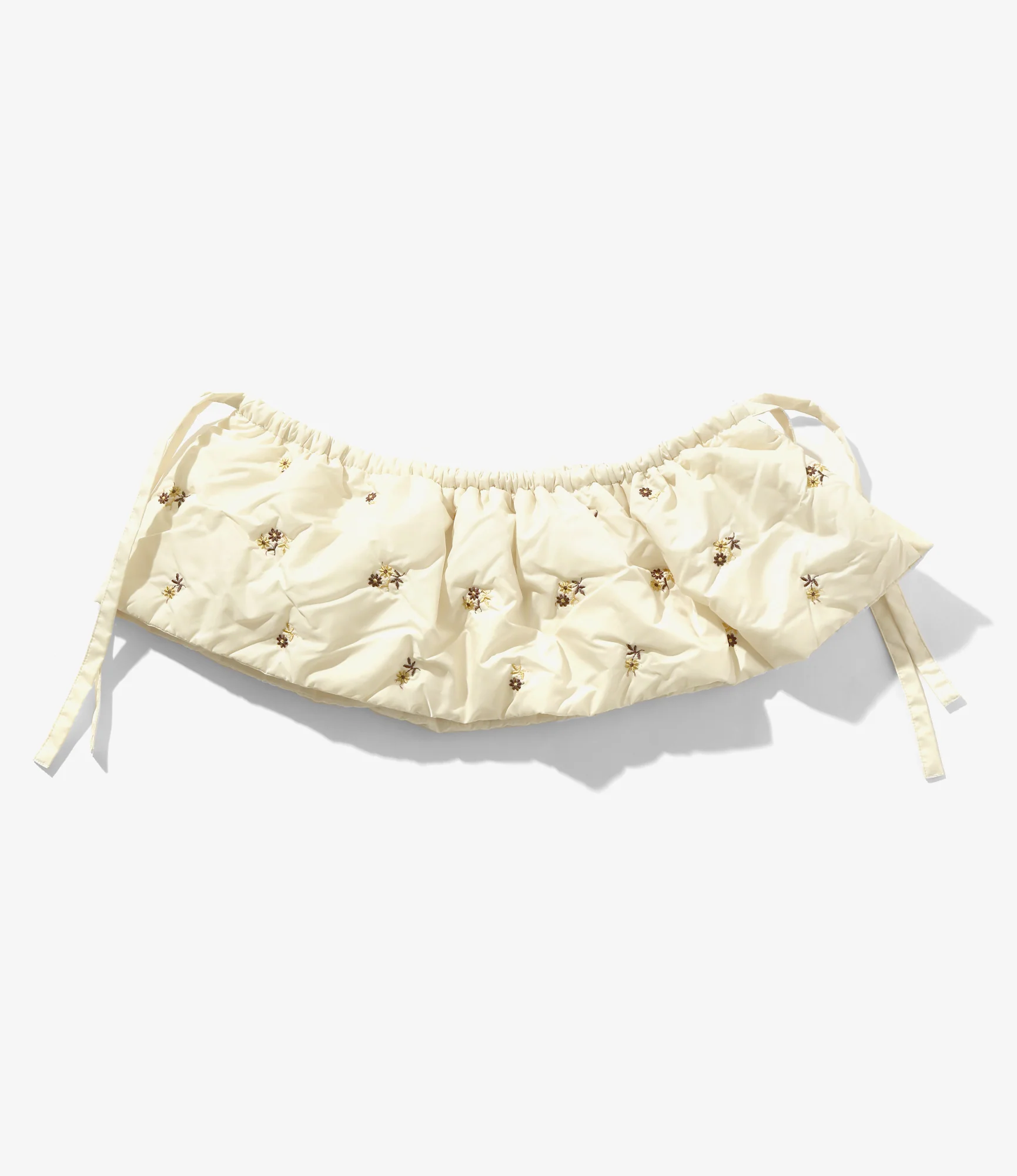 Padded Variation Apron - Ivory - Original Floral Embroidery