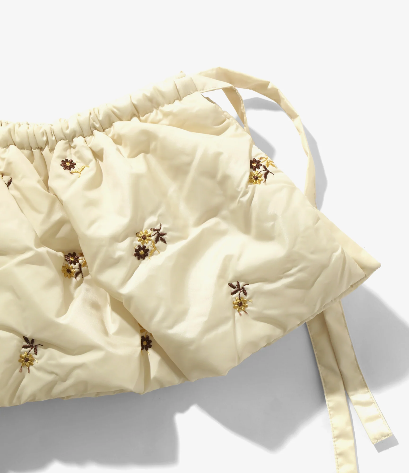 Padded Variation Apron - Ivory - Original Floral Embroidery