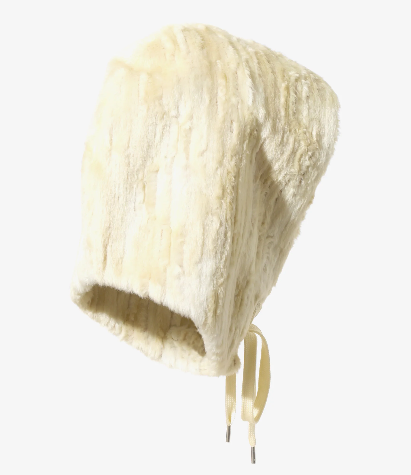 Faux Fur Hoody Scarf - Natural - Eco Fur