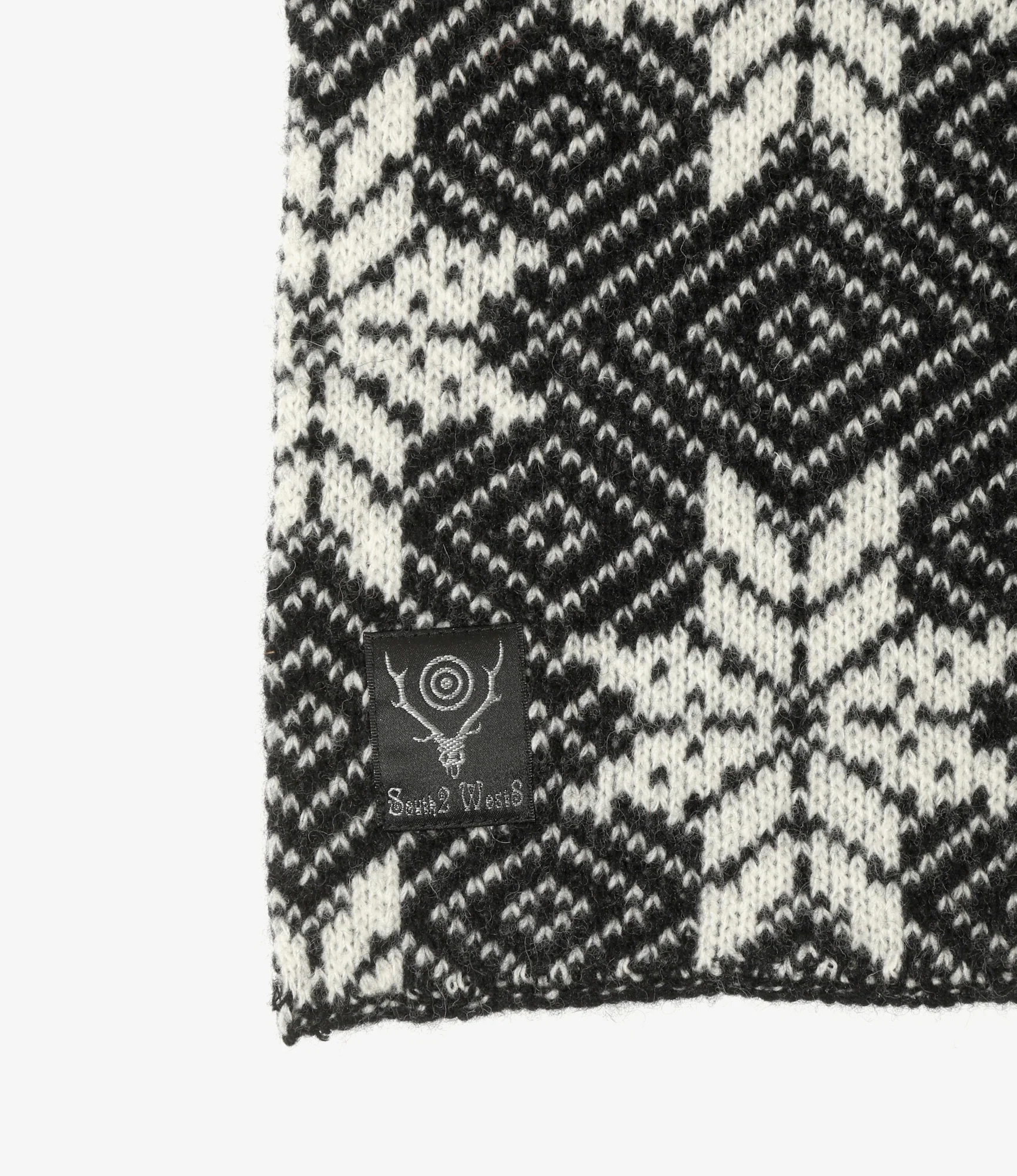 Knit Scarf - Black - Snowflakes