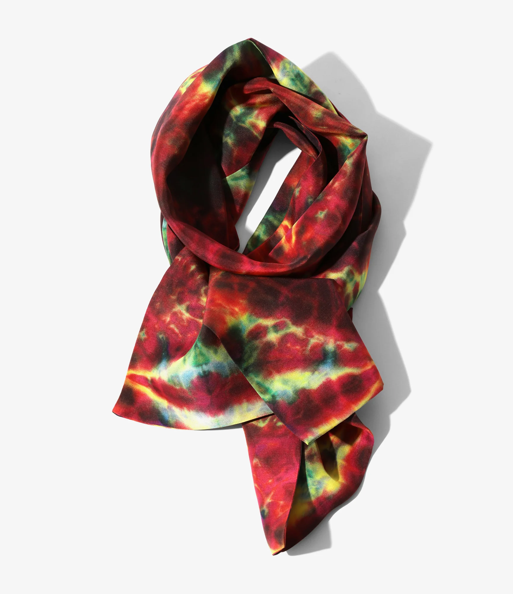 Scarf - Red - Printed Silk Crepe