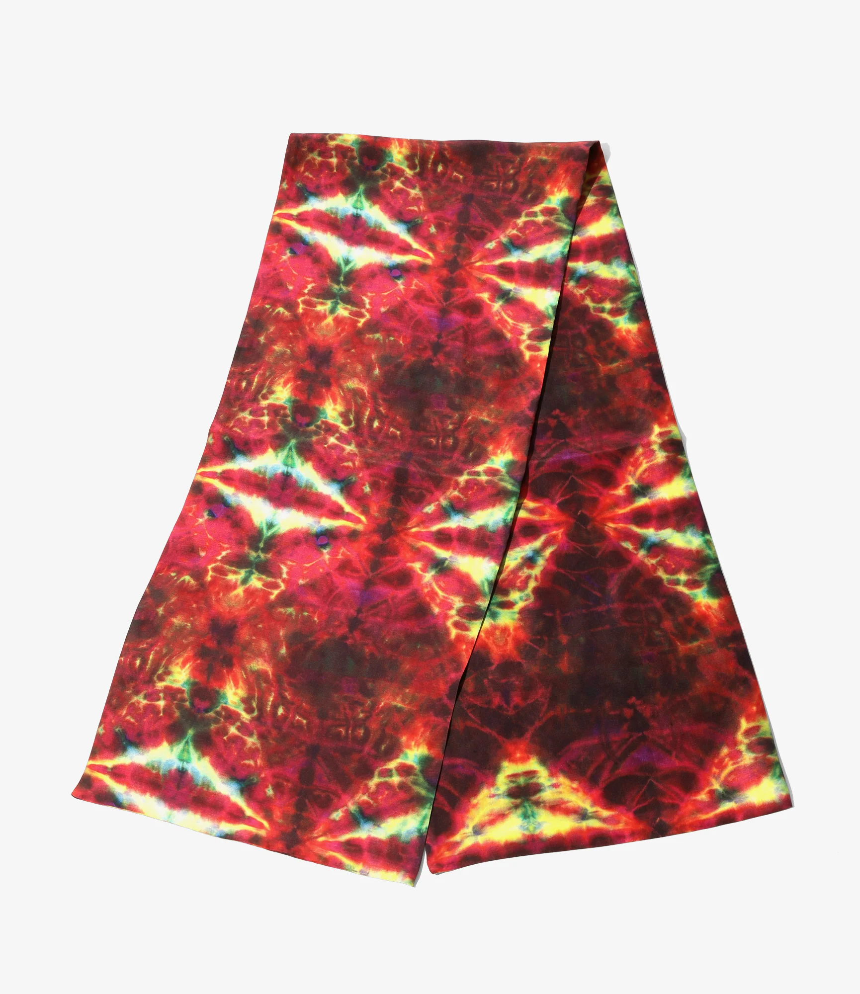 Scarf - Red - Printed Silk Crepe