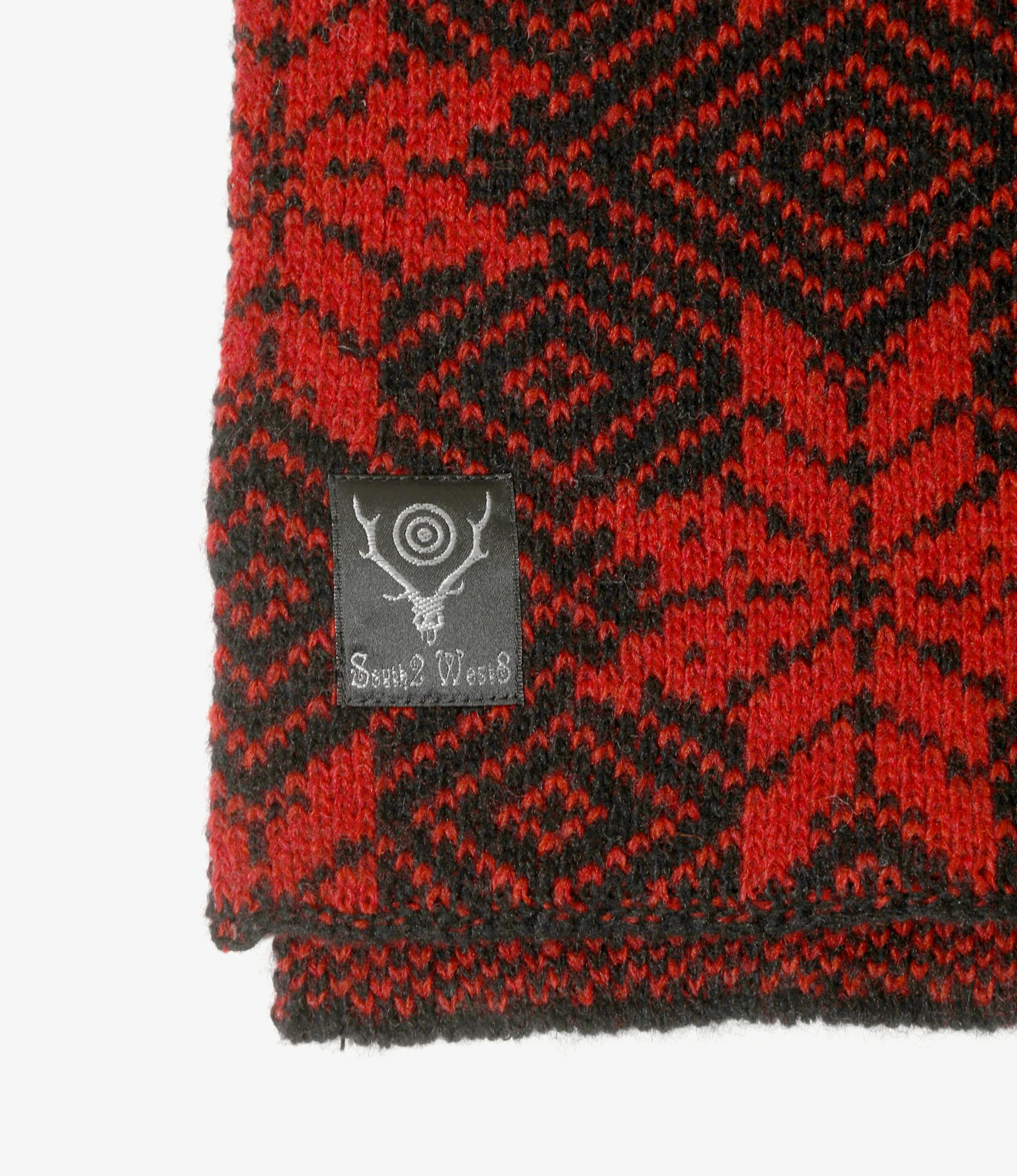 Knit Scarf - Red - Snowflakes