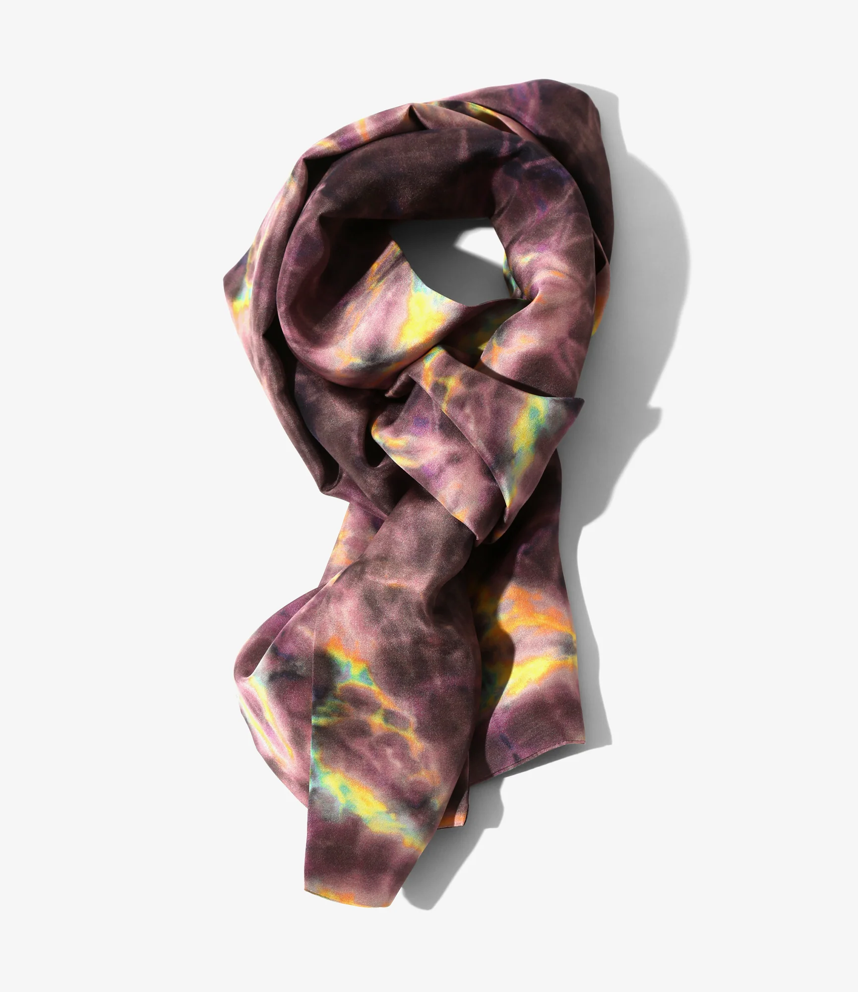 Scarf - Purple - Printed Silk Crepe