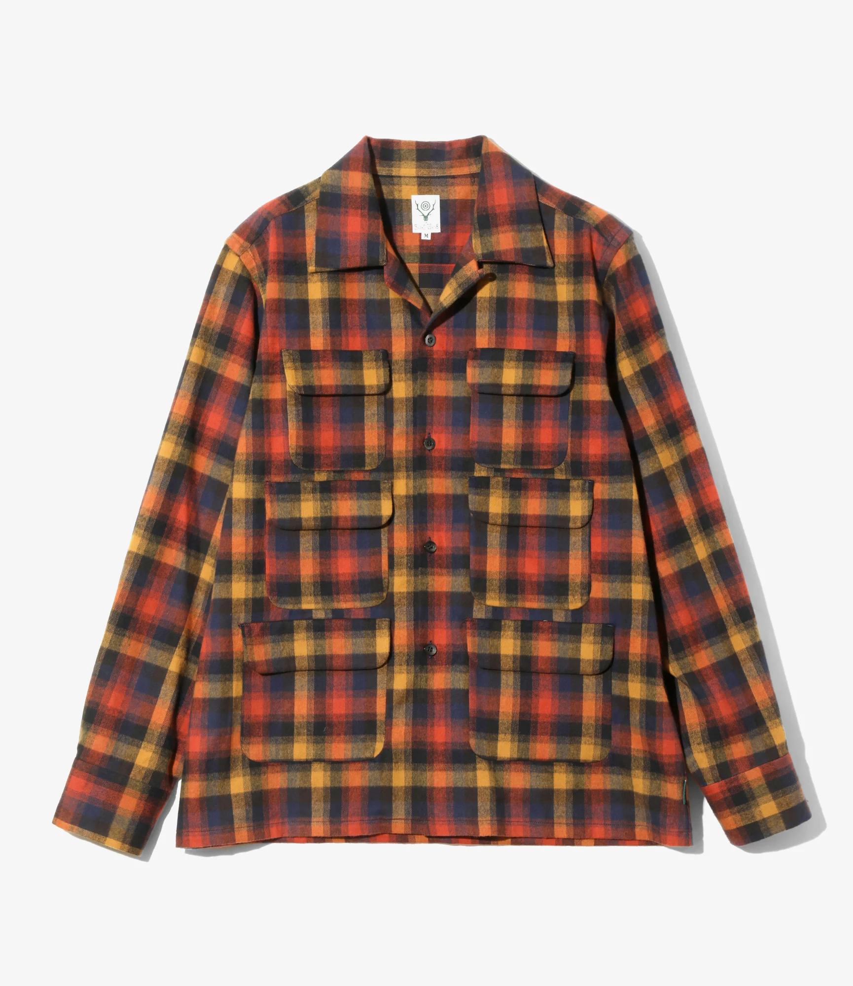 6 Pocket Shirt - Red - Cotton Plaid