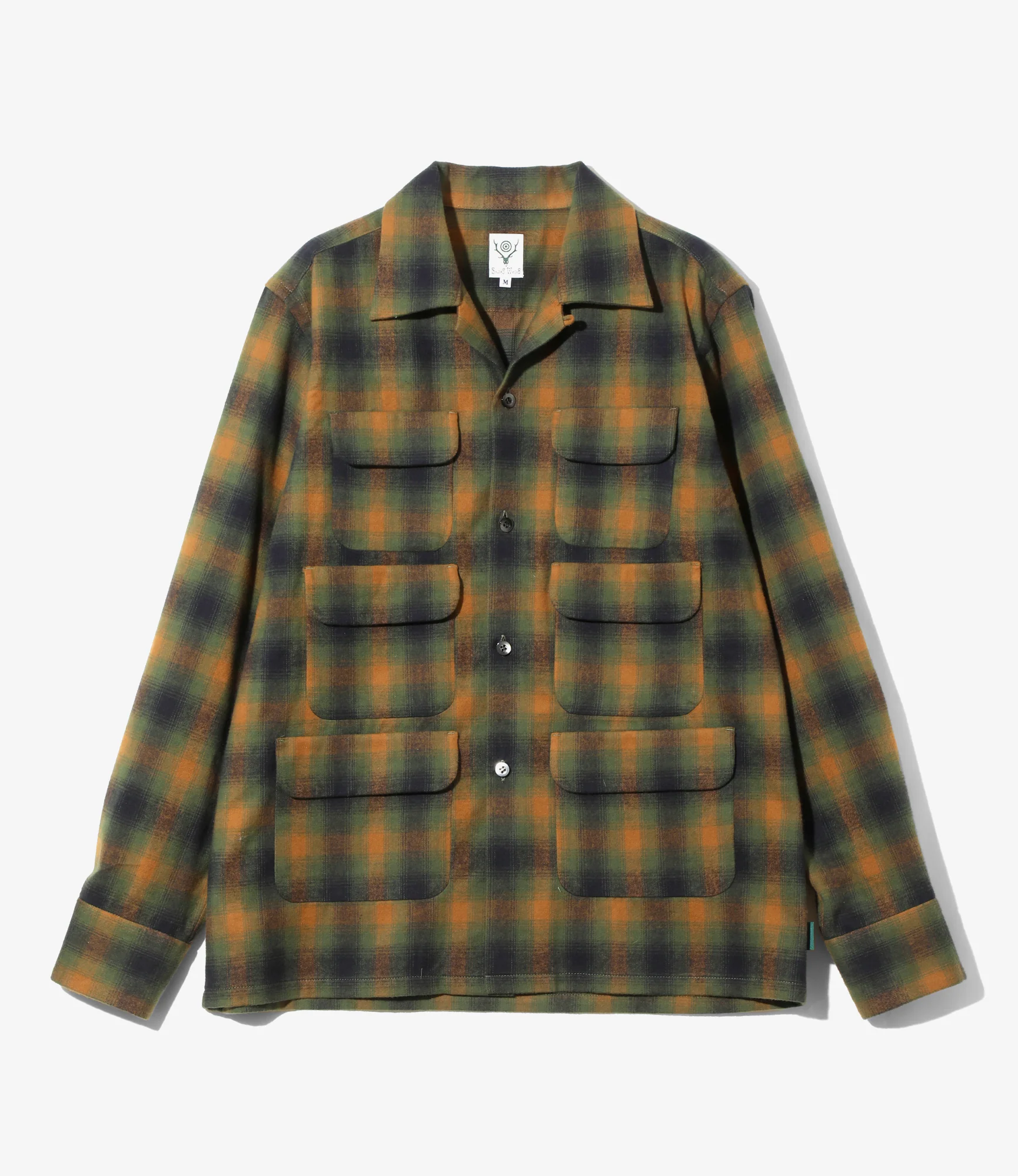 6 Pocket Shirt - Green - Cotton Plaid