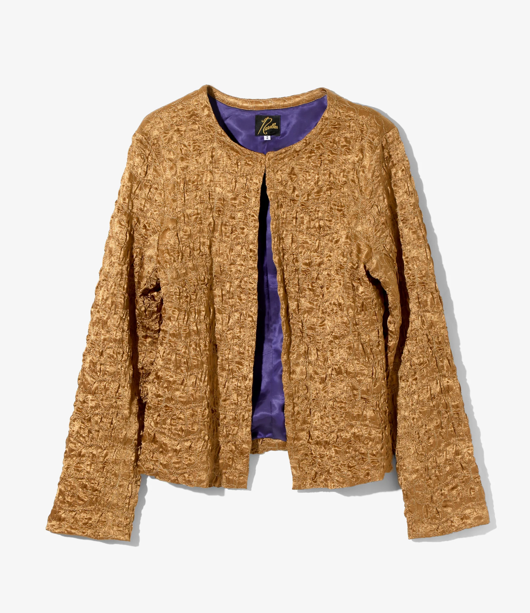 Women's C.C. Jacket - Brown - Embroidery Satin