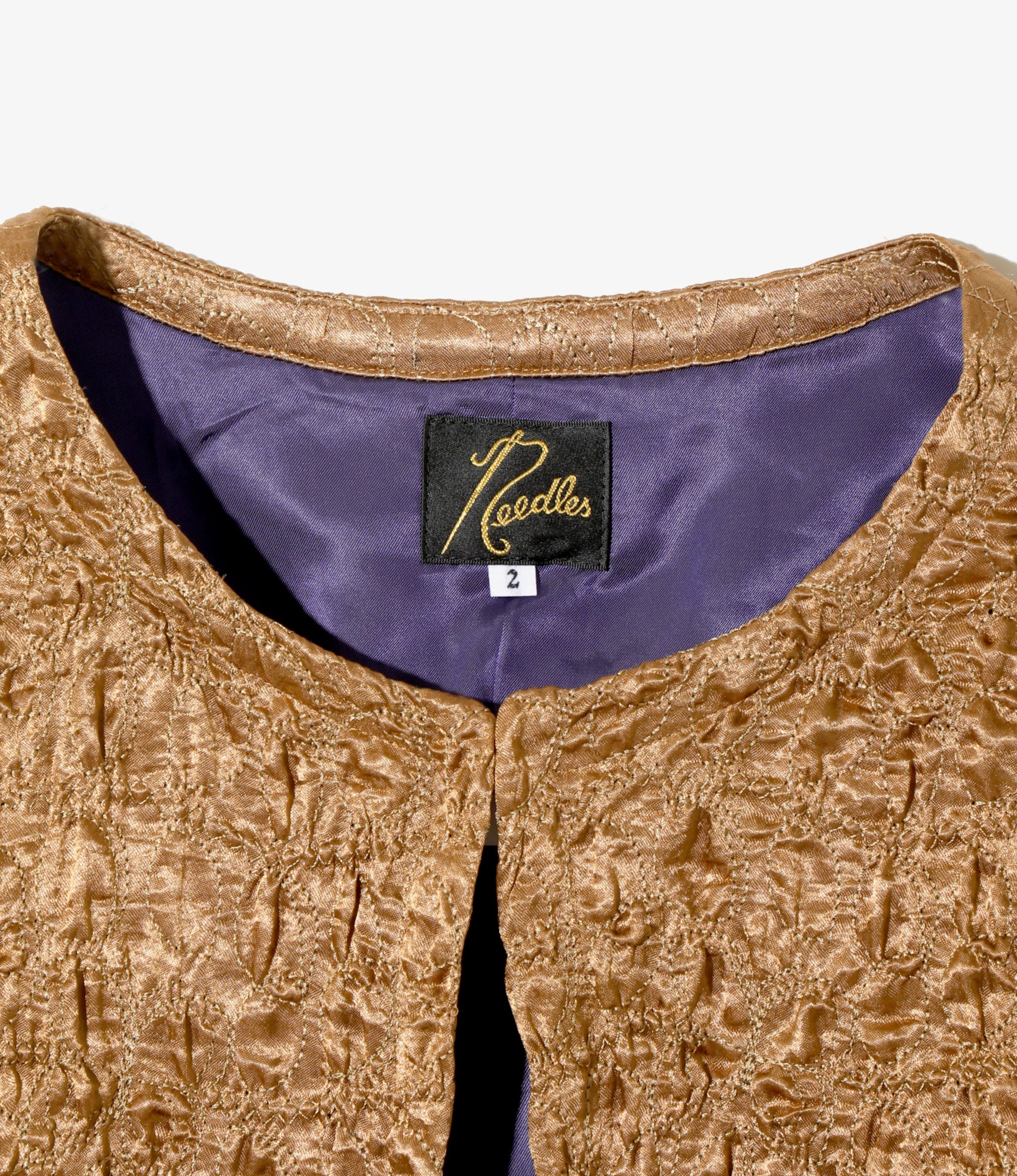 Women's C.C. Jacket - Brown - Embroidery Satin