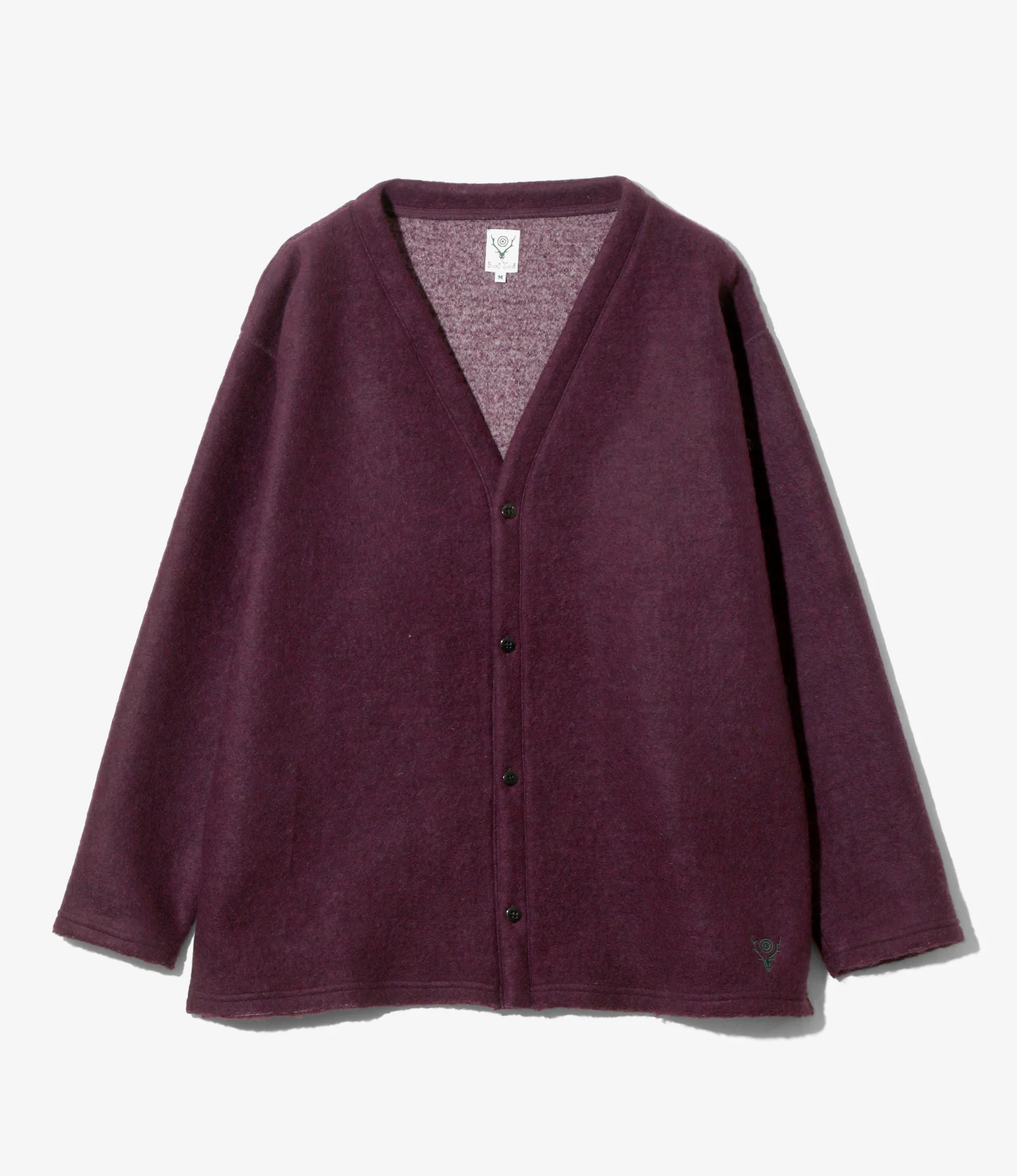 S.S. V Neck Cardigan - Purple - W/PE Boiled Jersey