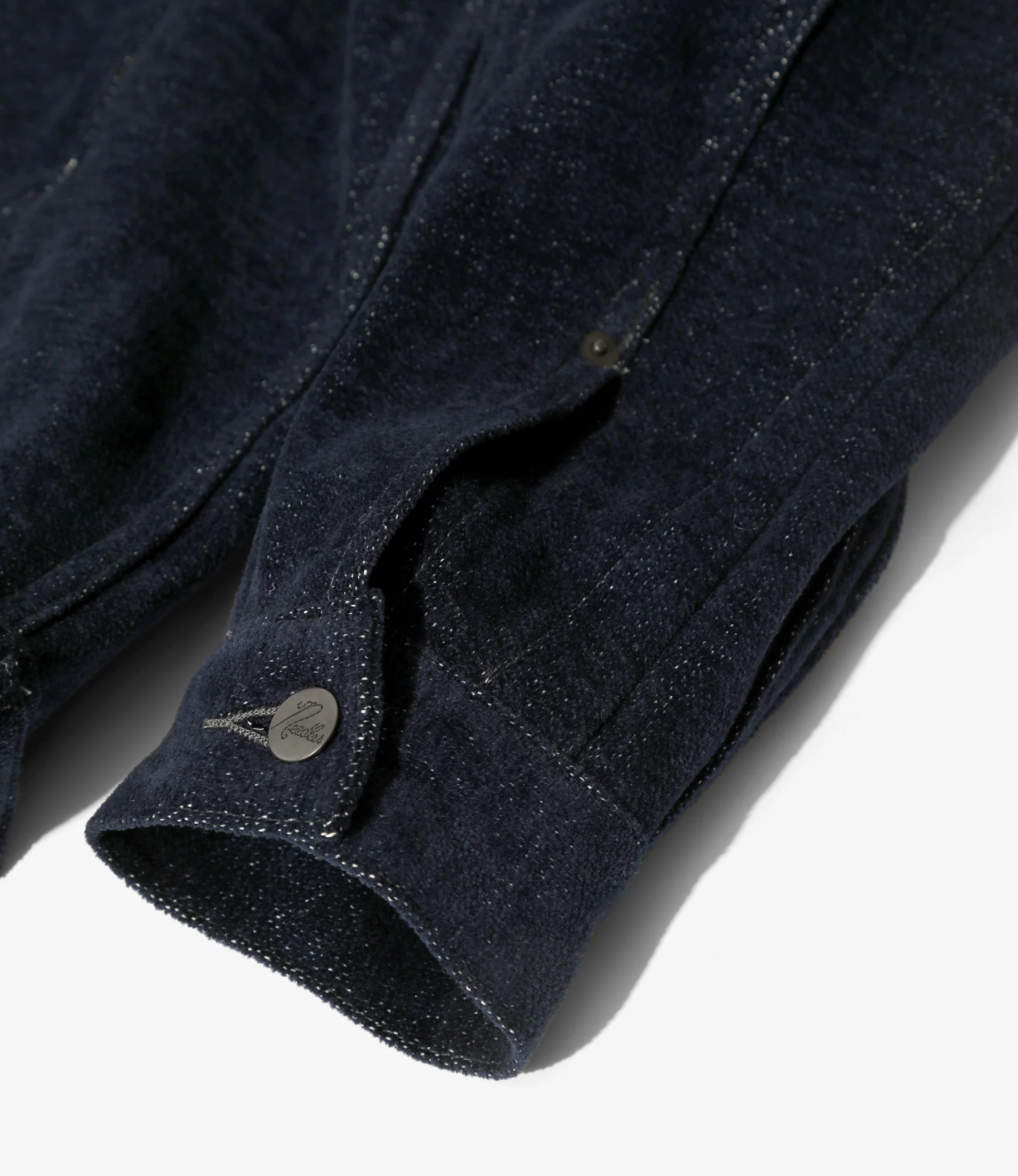Women's Darts Bottom Jean Jacket - Navy - Cotton / Washi Chenille