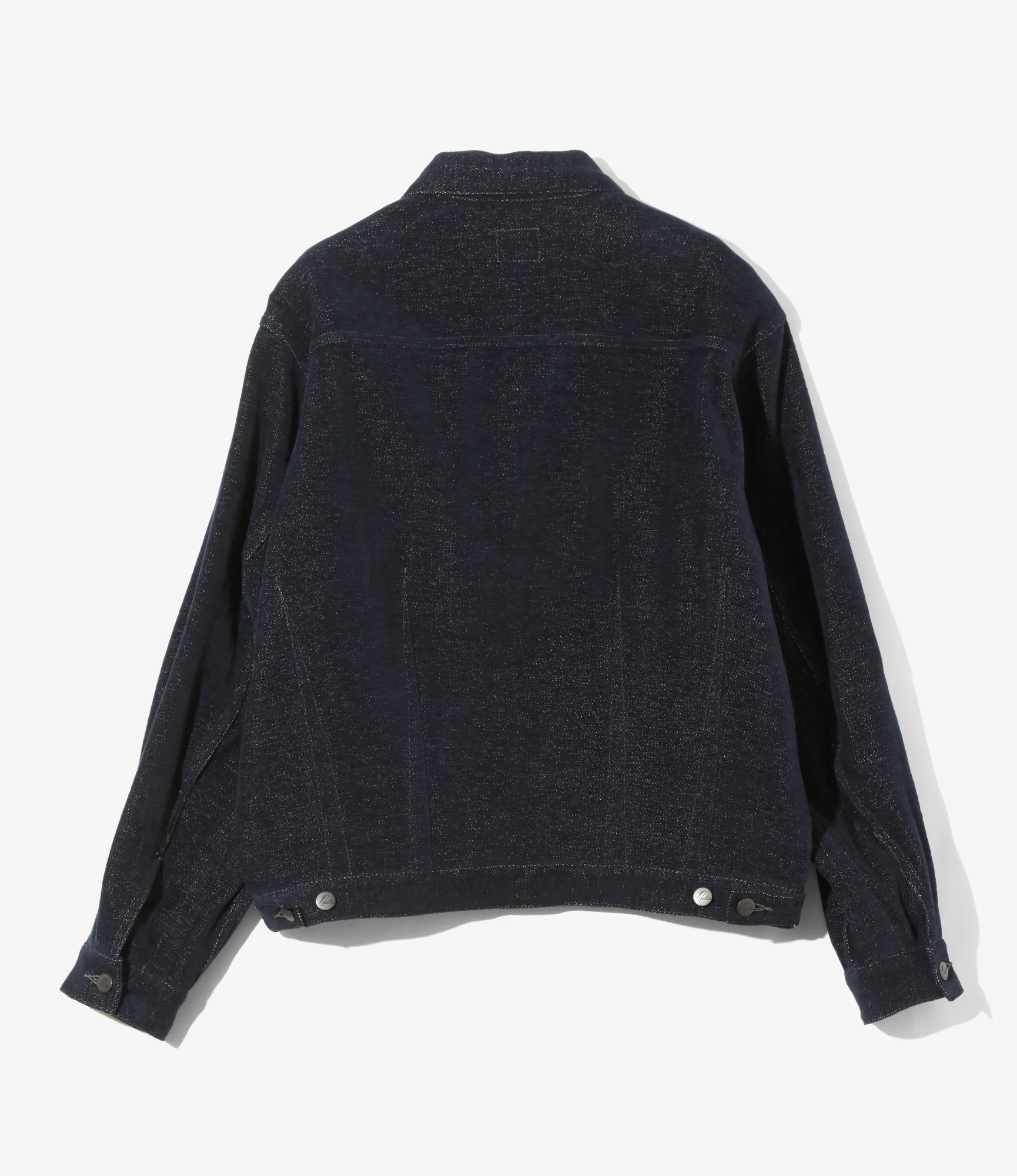 Women's Darts Bottom Jean Jacket - Navy - Cotton / Washi Chenille
