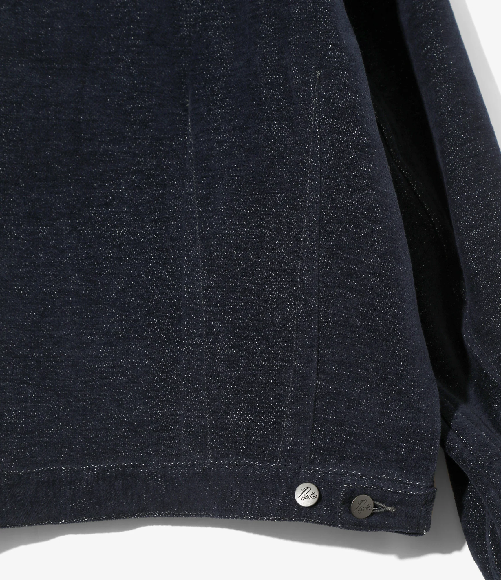 Women's Darts Bottom Jean Jacket - Navy - Cotton / Washi Chenille