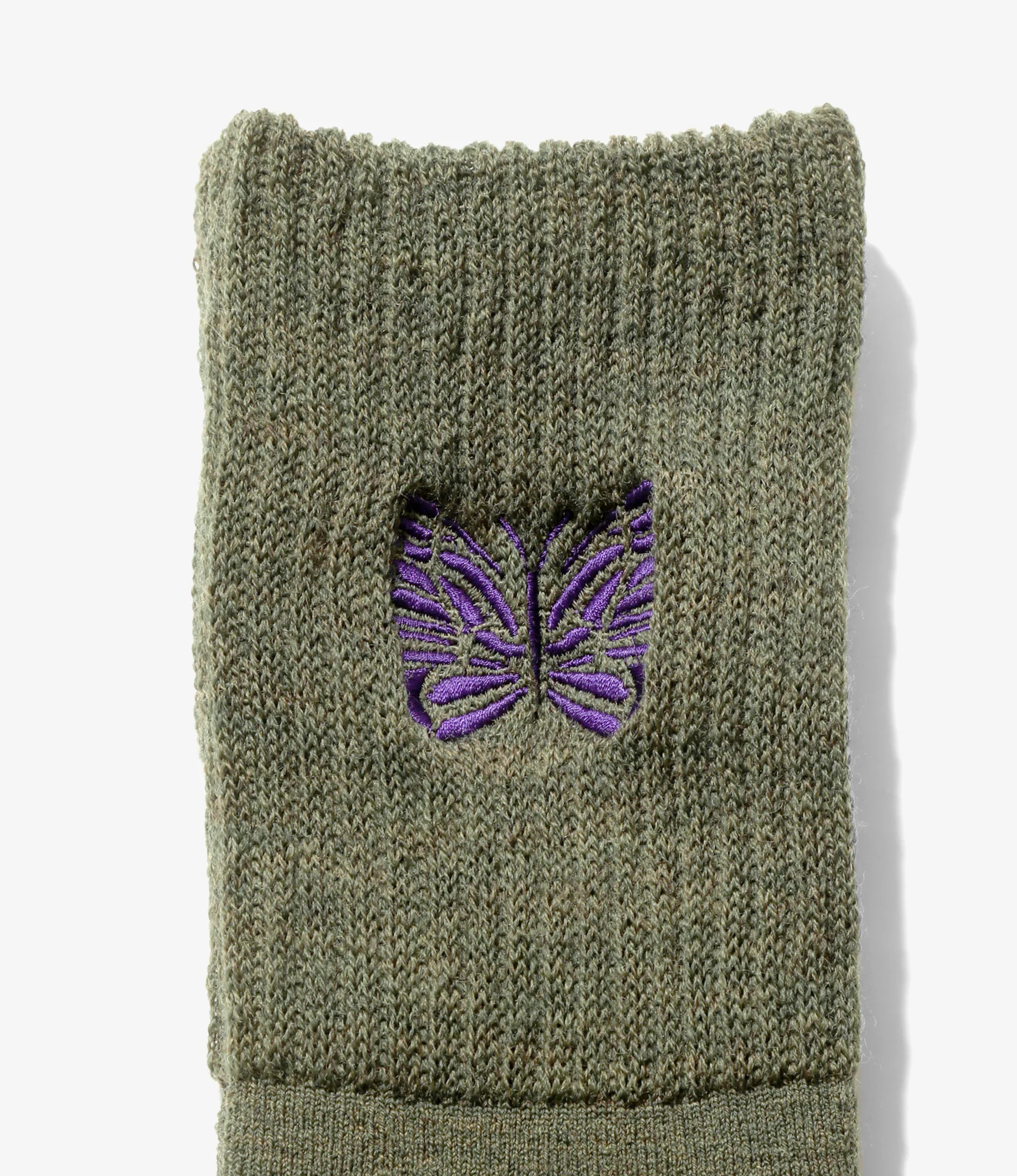 Rib Socks - Olive - Merino Wool