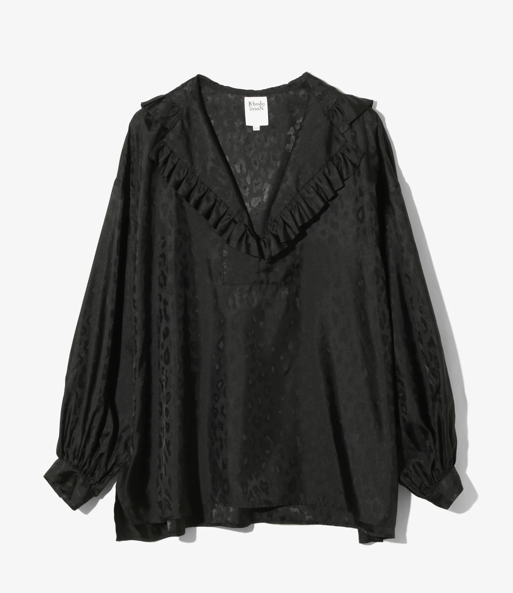 Frill Hoody - Black - Jacquard