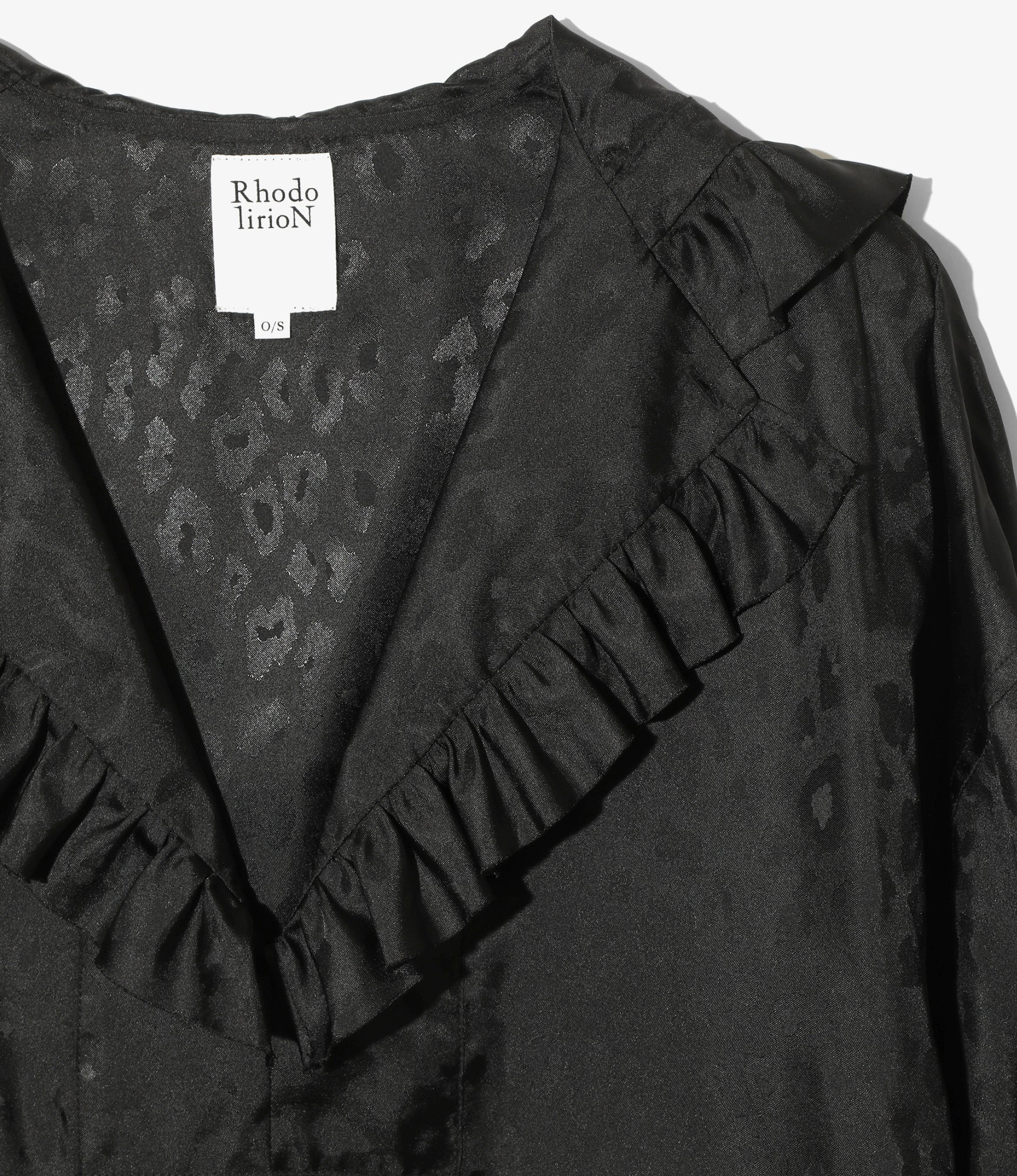 Frill Hoody - Black - Jacquard