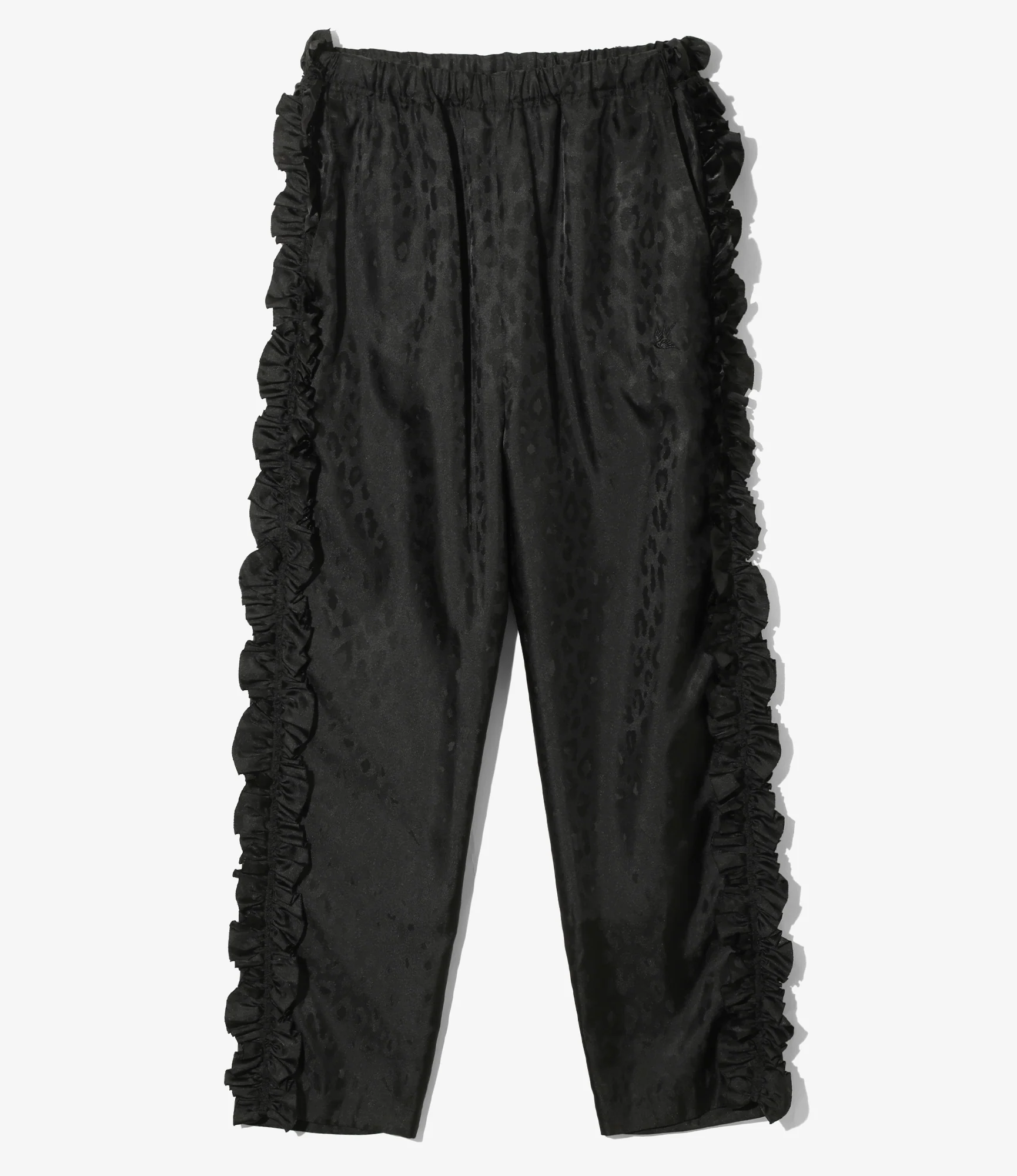 Frill Side Pants - Black - Jacquard