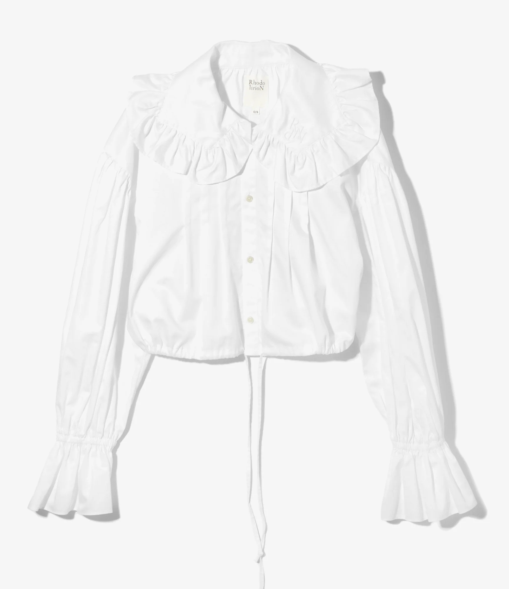 Monogram Stitch Spencer Shirt - White - Sateen