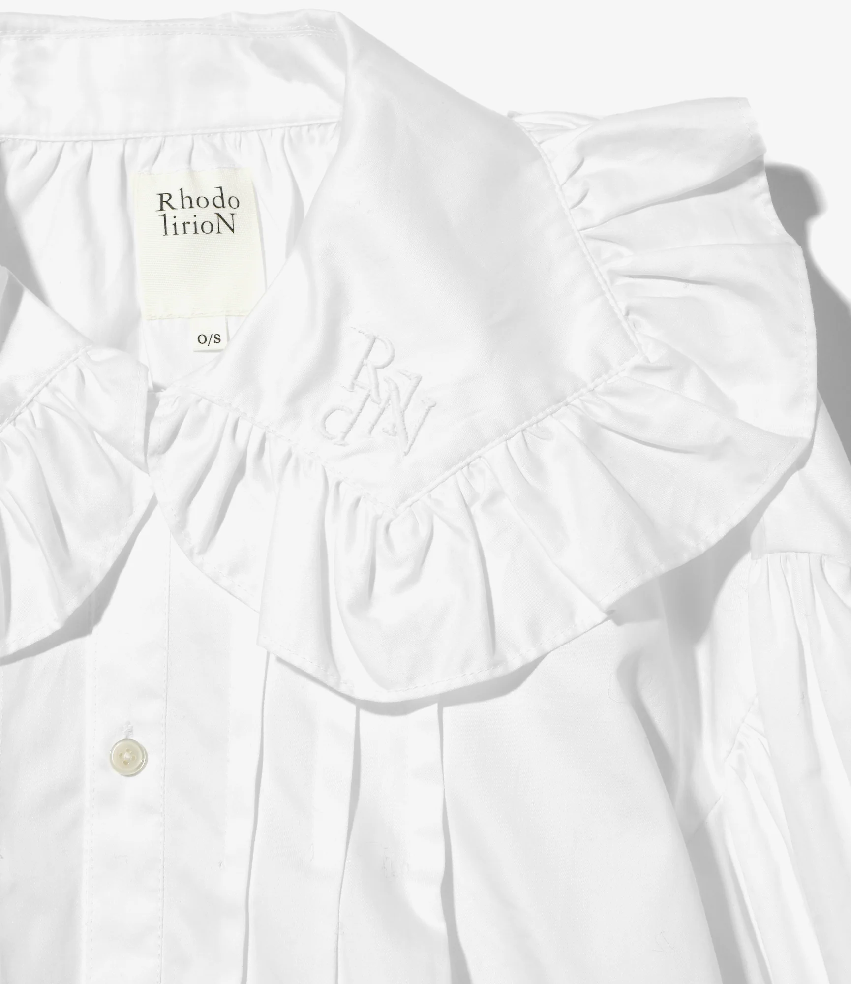 Monogram Stitch Spencer Shirt - White - Sateen