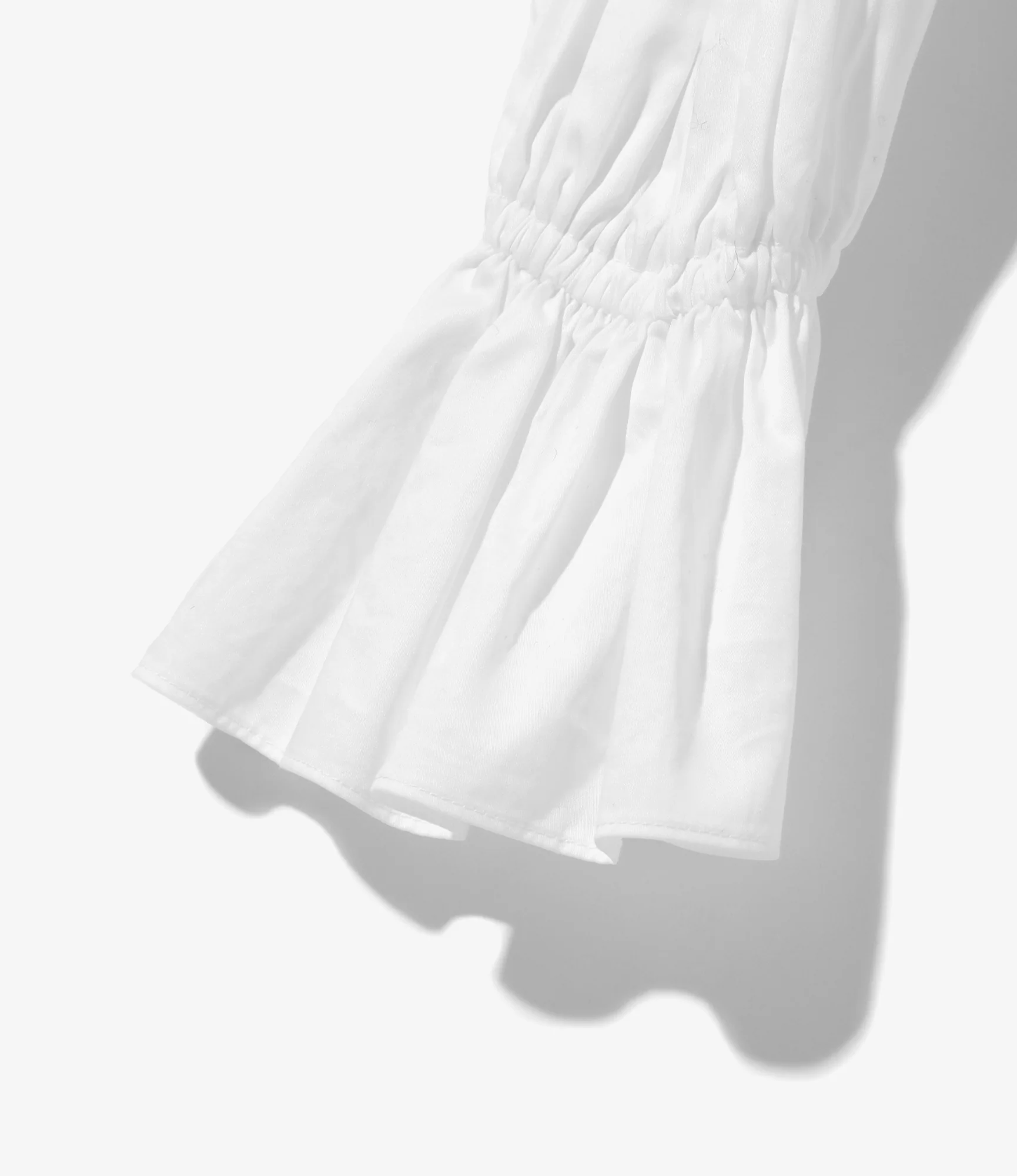 Monogram Stitch Spencer Shirt - White - Sateen