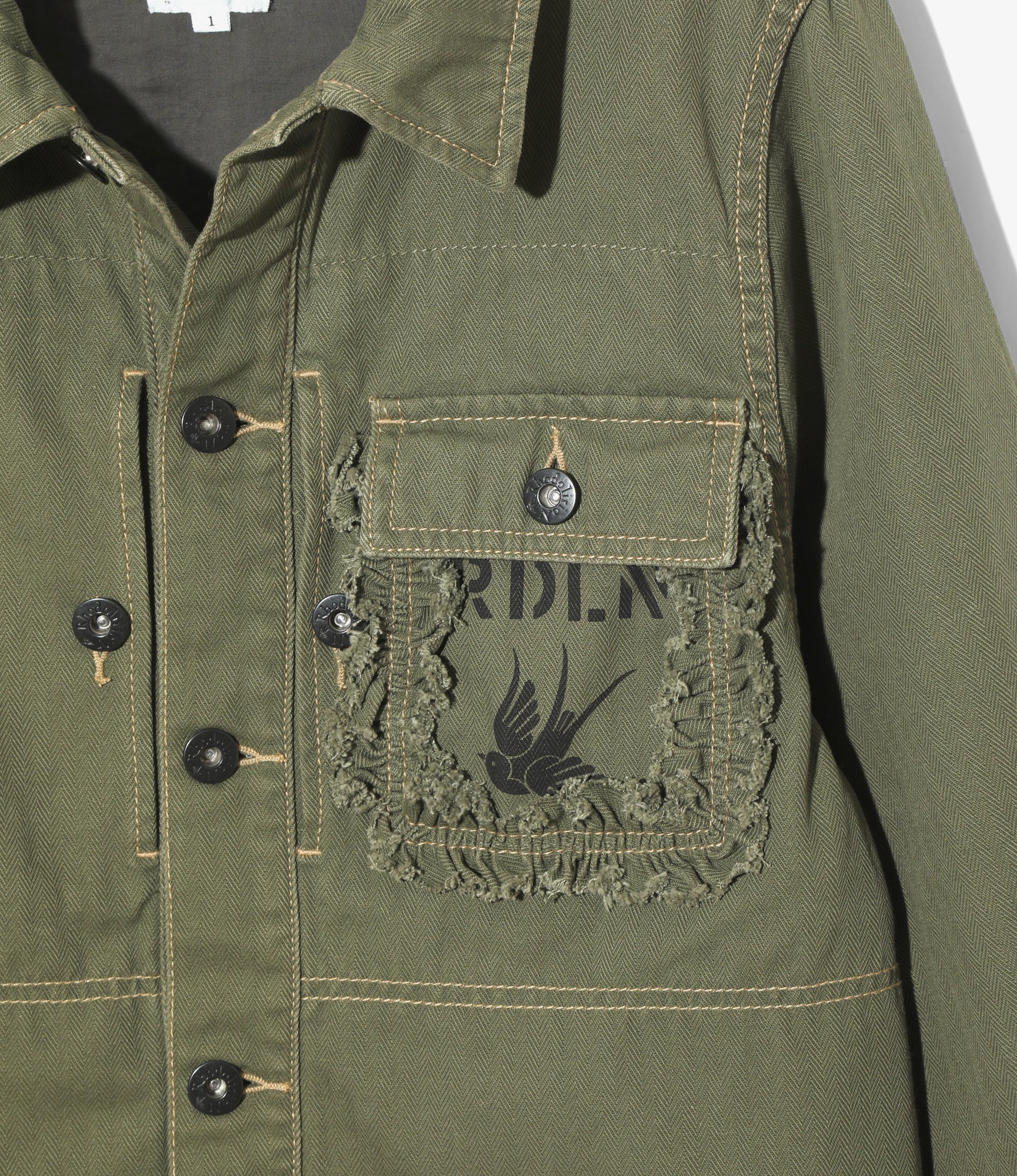 Utility Jacket - Olive - Herringbone