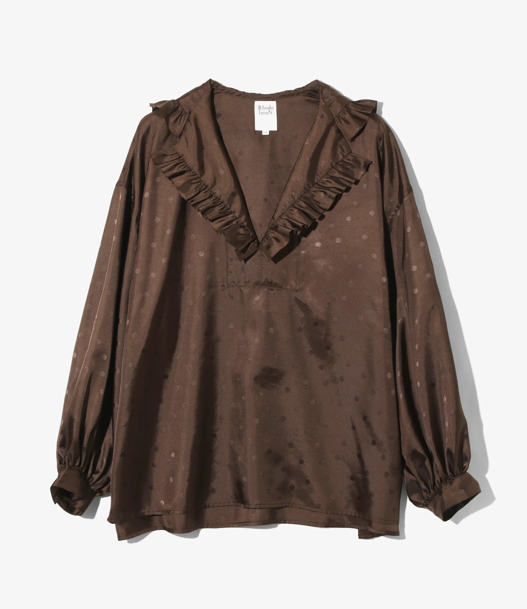 Frill Hoody - Brown - Jacquard