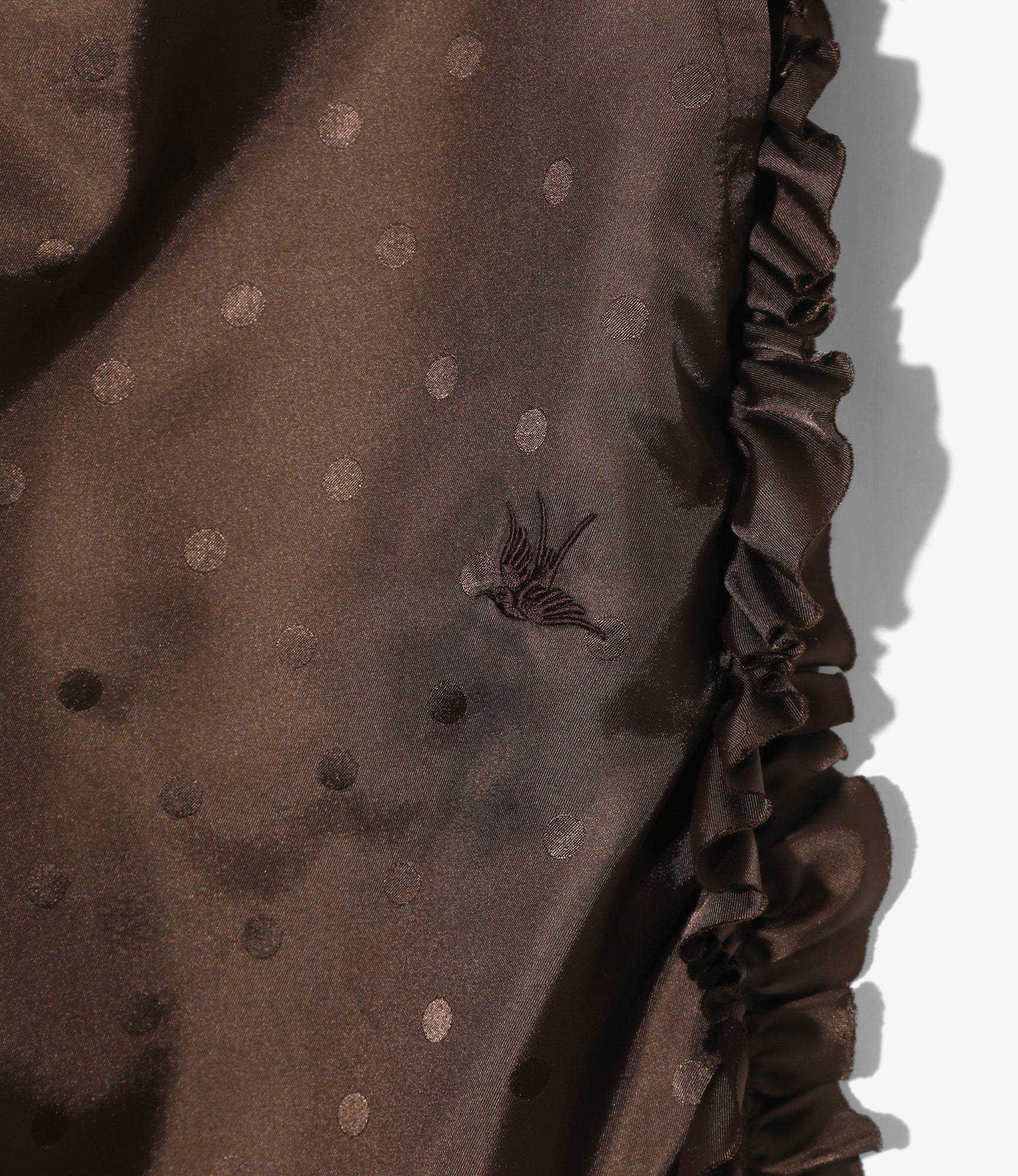 Frill Side Pants - Brown - Jacquard