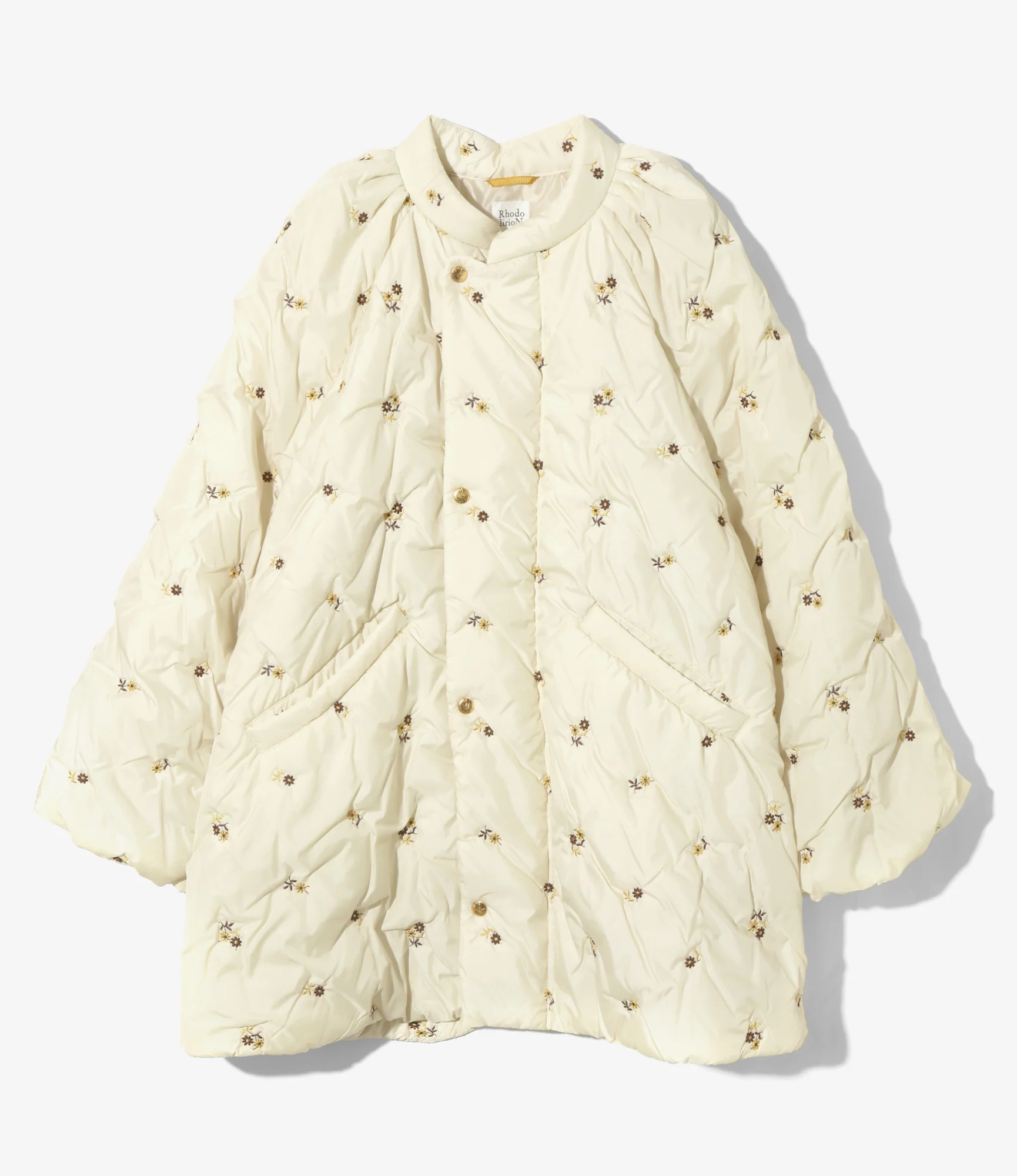 Padded Coat - Ivory - Original Floral Embroidery