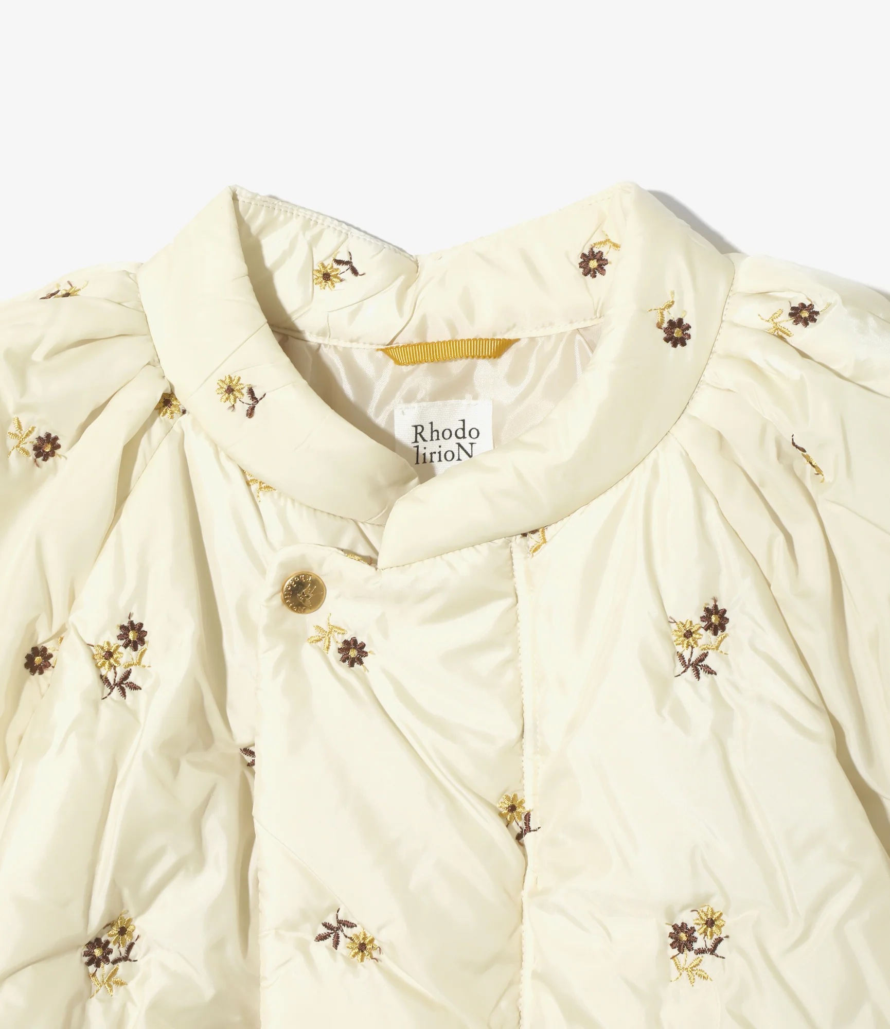 Padded Coat - Ivory - Original Floral Embroidery