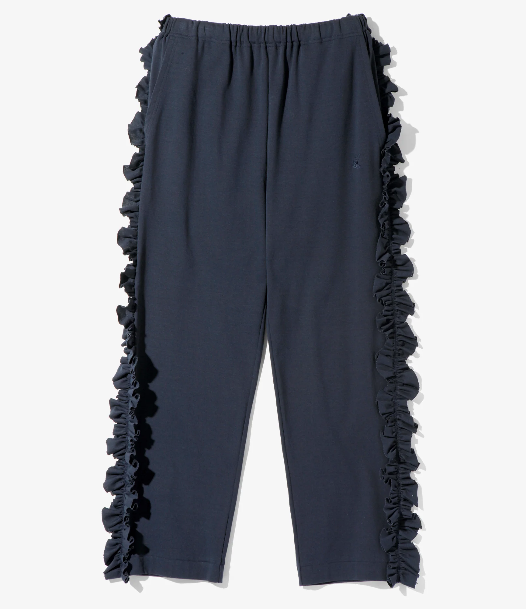 Swallow Frill Side Pants - Navy