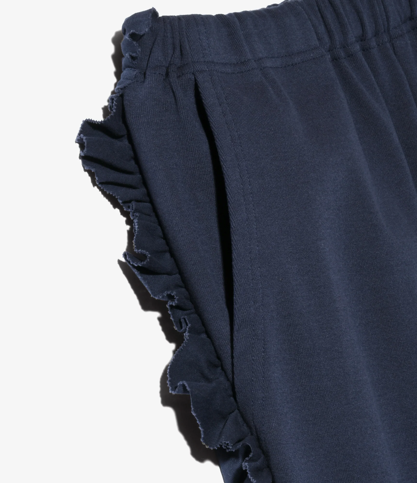Swallow Frill Side Pants - Navy