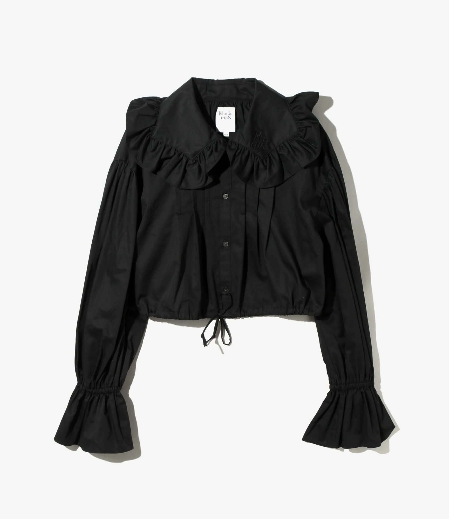 Monogram Stitch Spencer Shirt - Black - Sateen