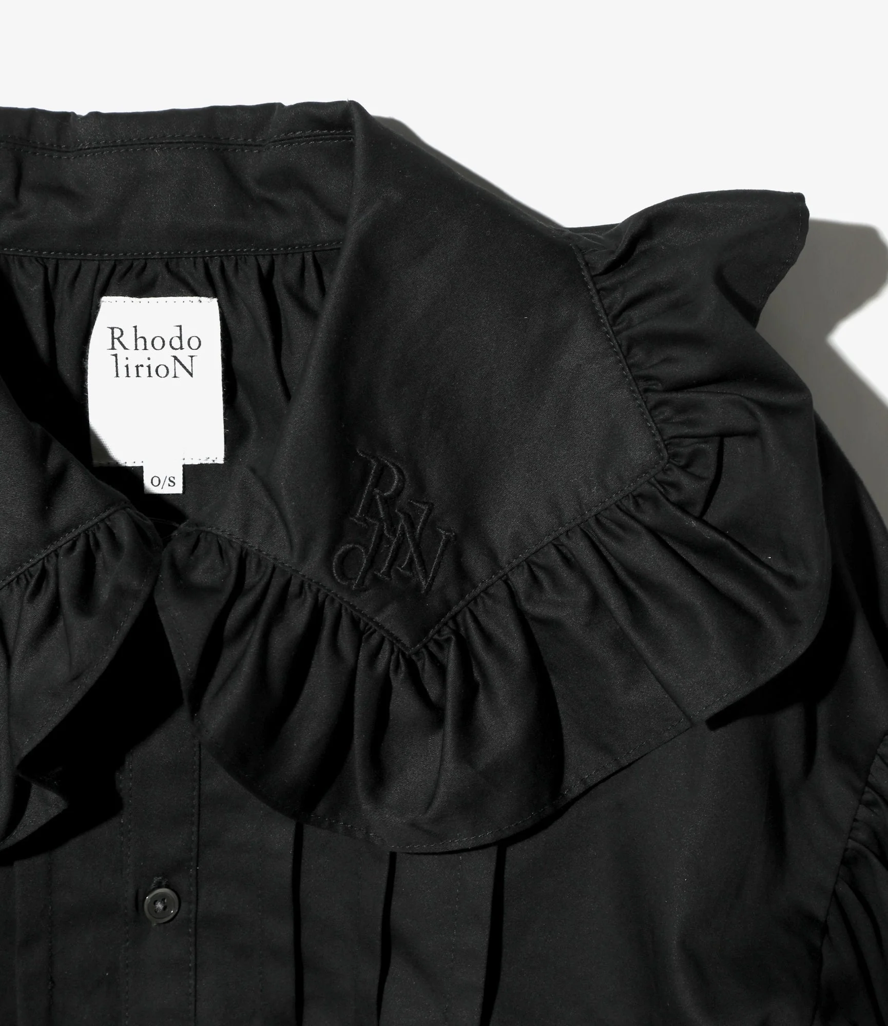 Monogram Stitch Spencer Shirt - Black - Sateen