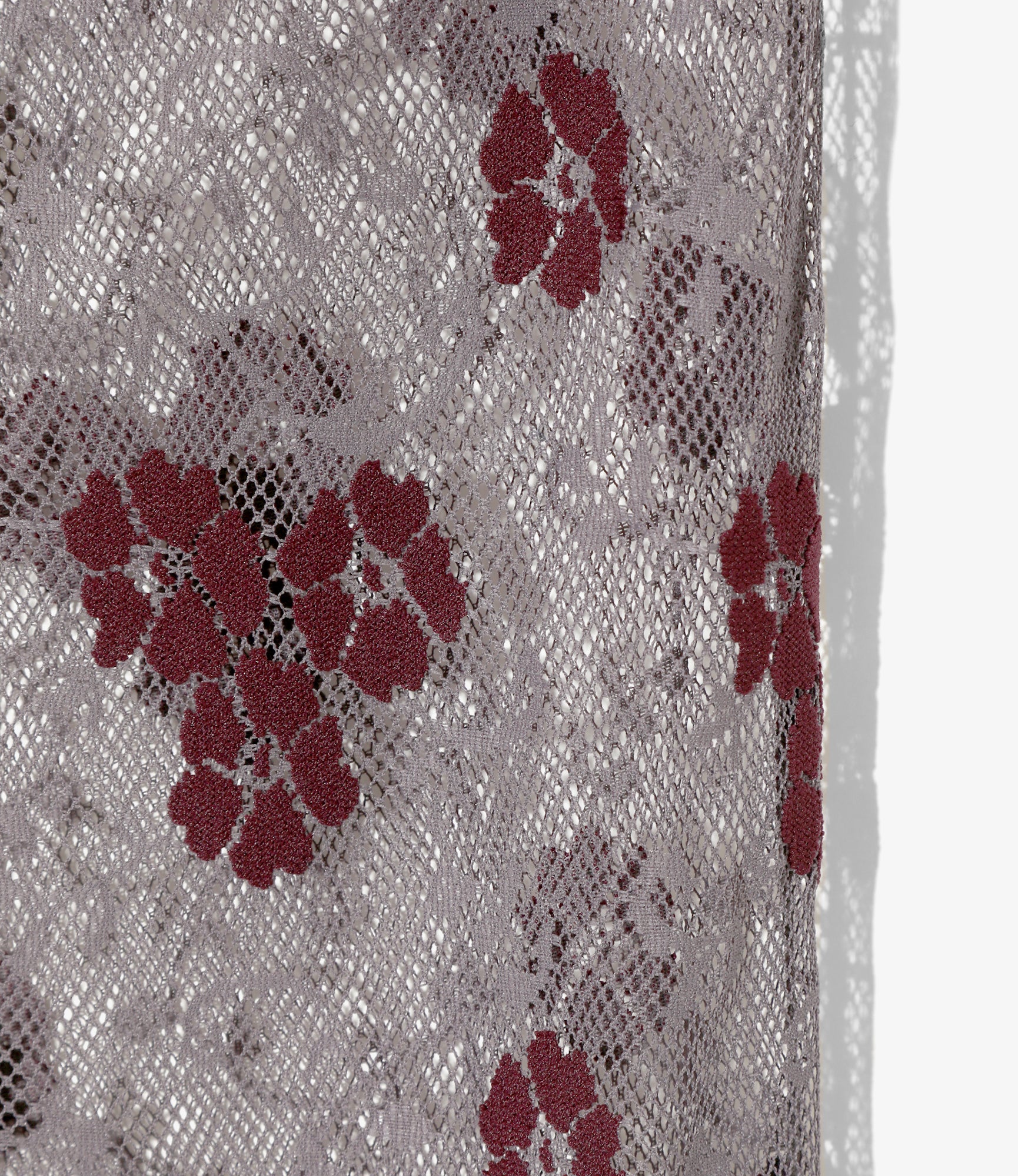 Slit Flare Pants - Grey - Flower Lace