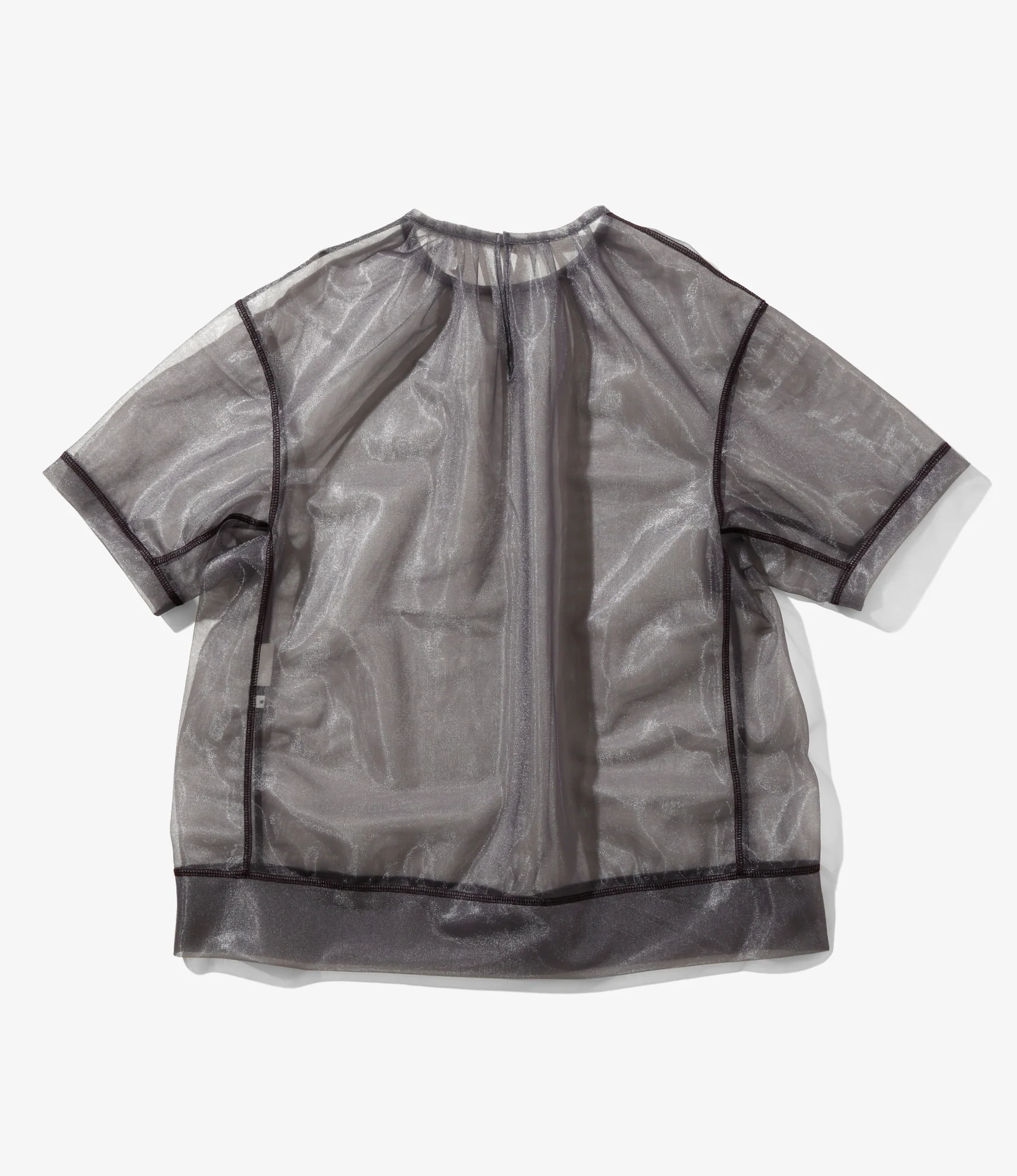 Crew Neck Shirt - Grey - Sheer Tricot