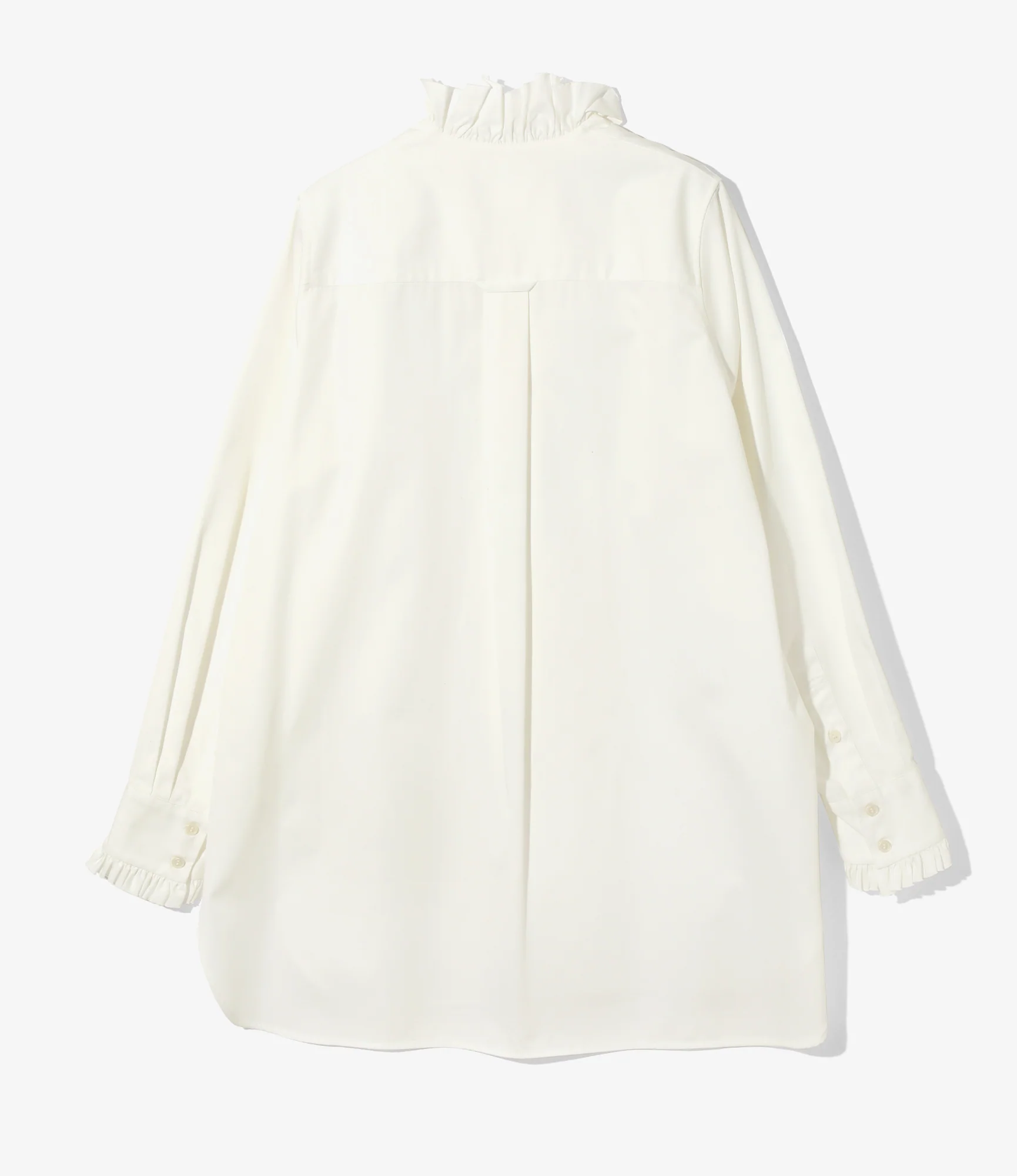 Frill Stand Collar Shirt - White
