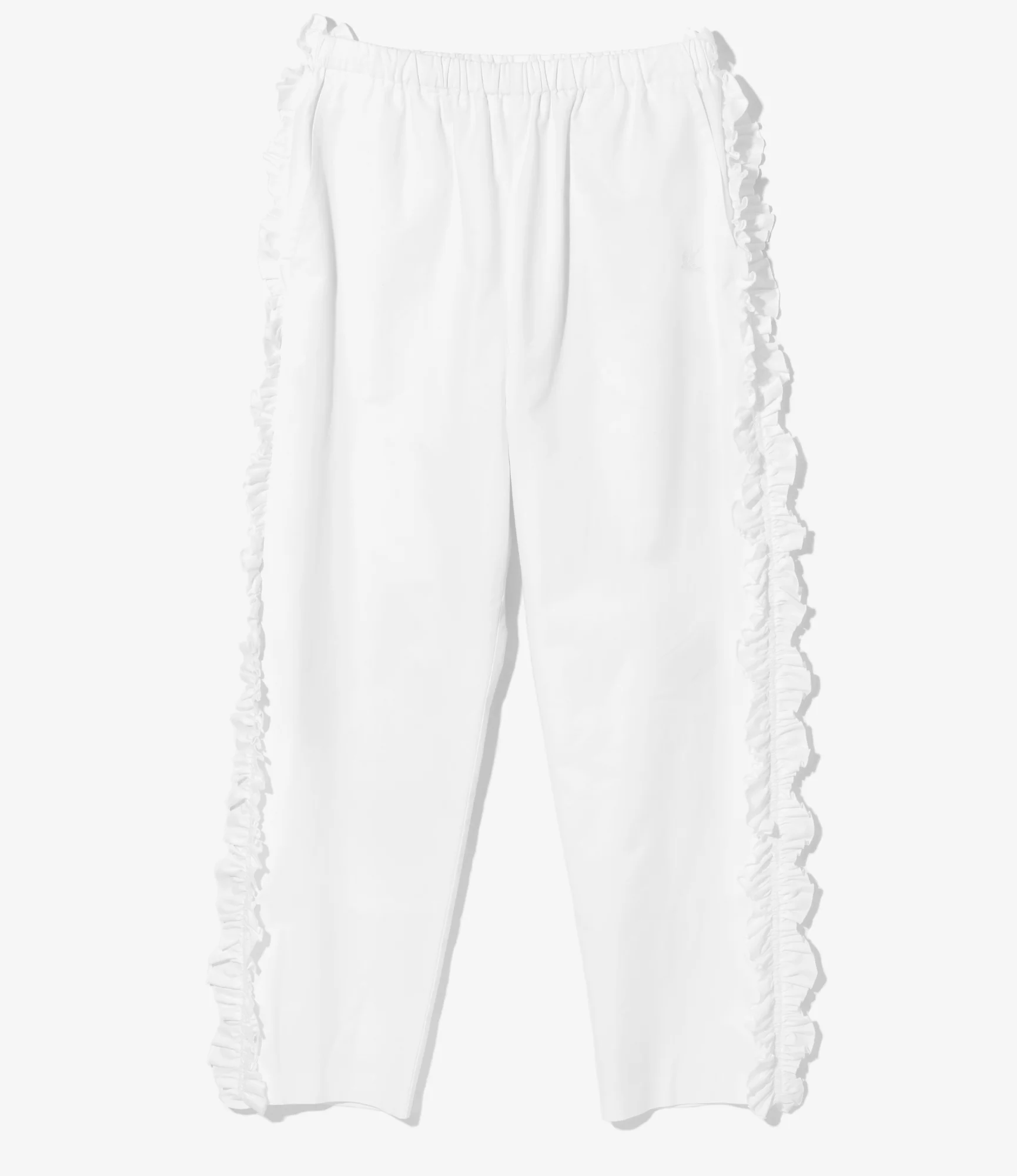 Frill Side Pants - White