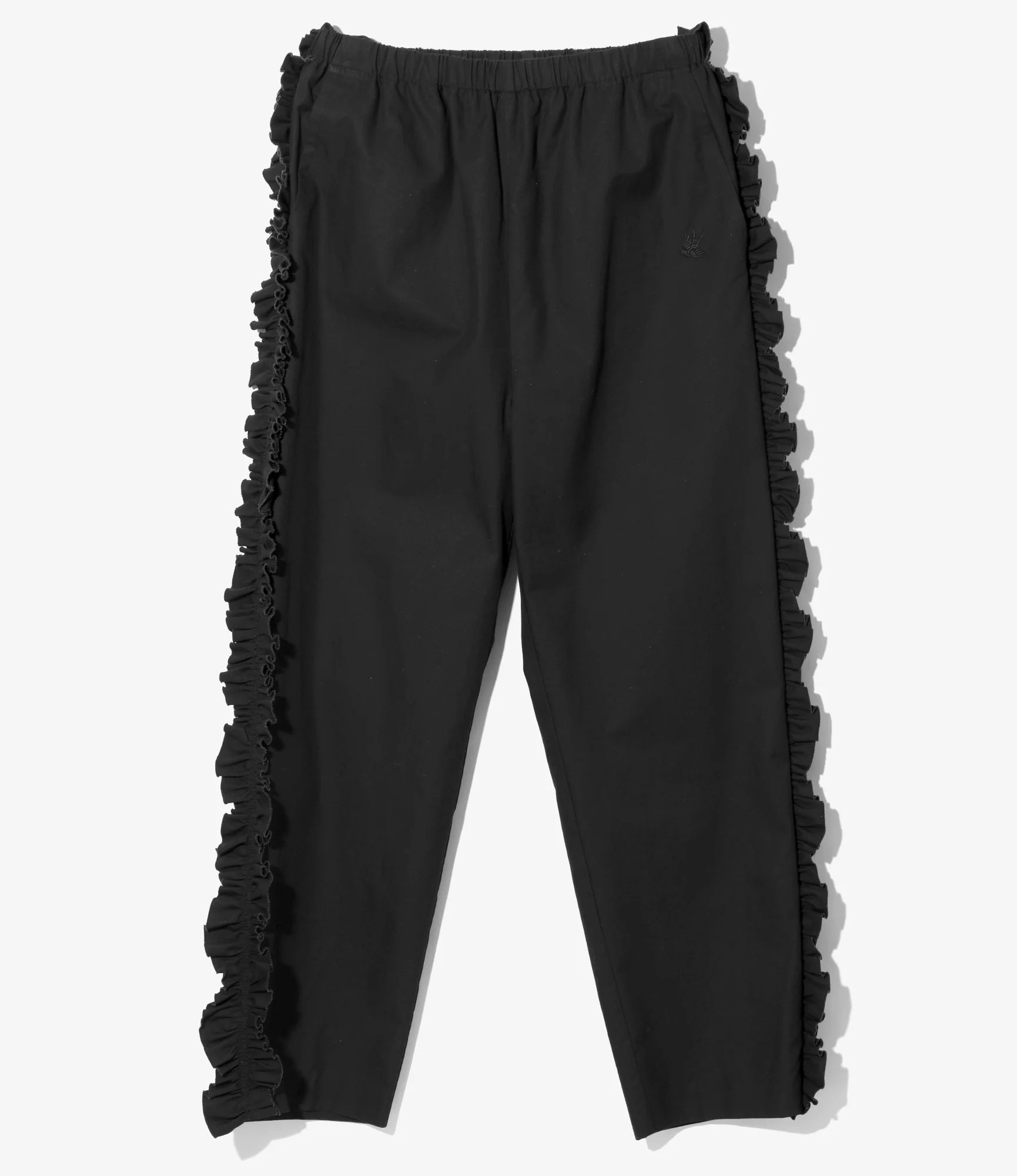 Frill Side Pants - Black
